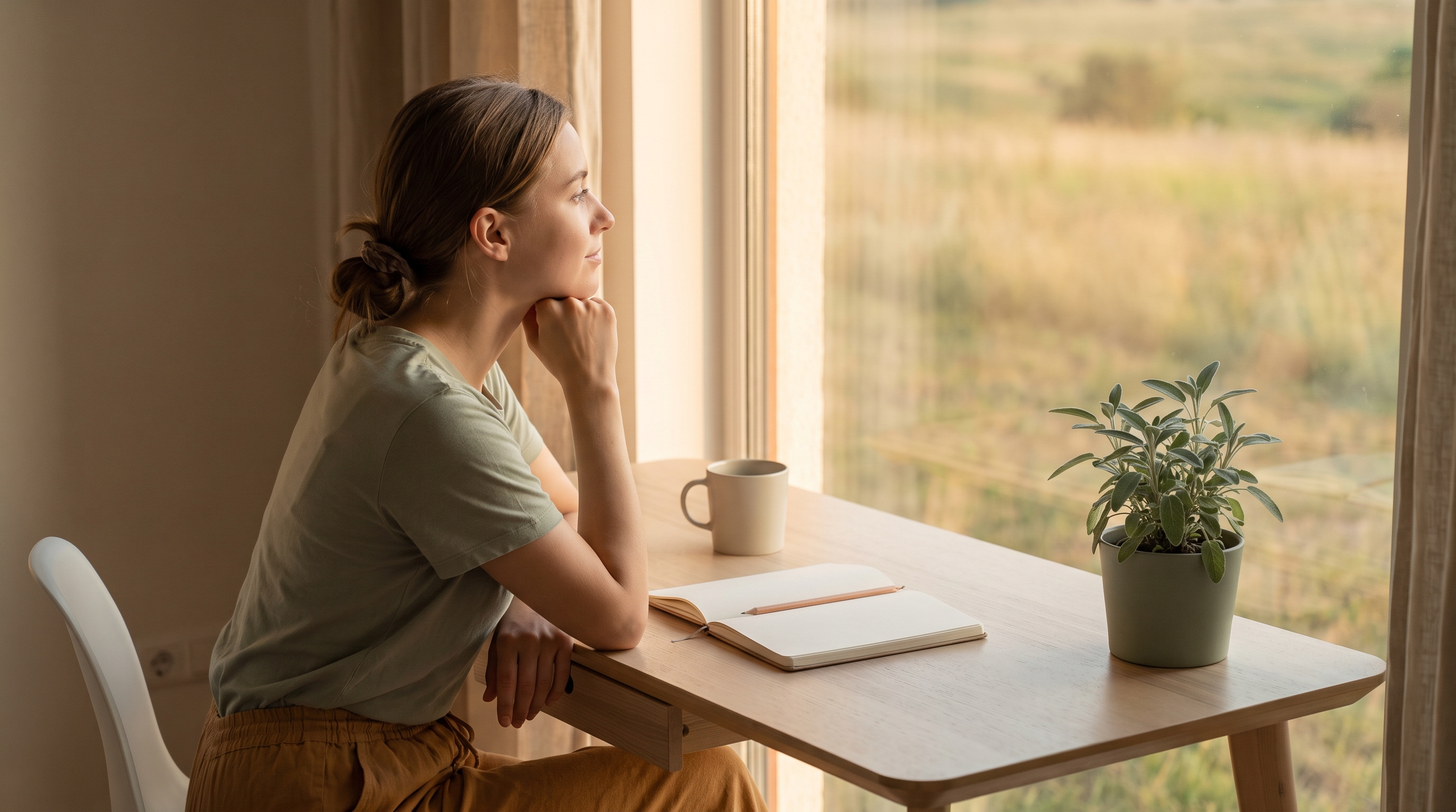 person staring at laptop with unfinished document open