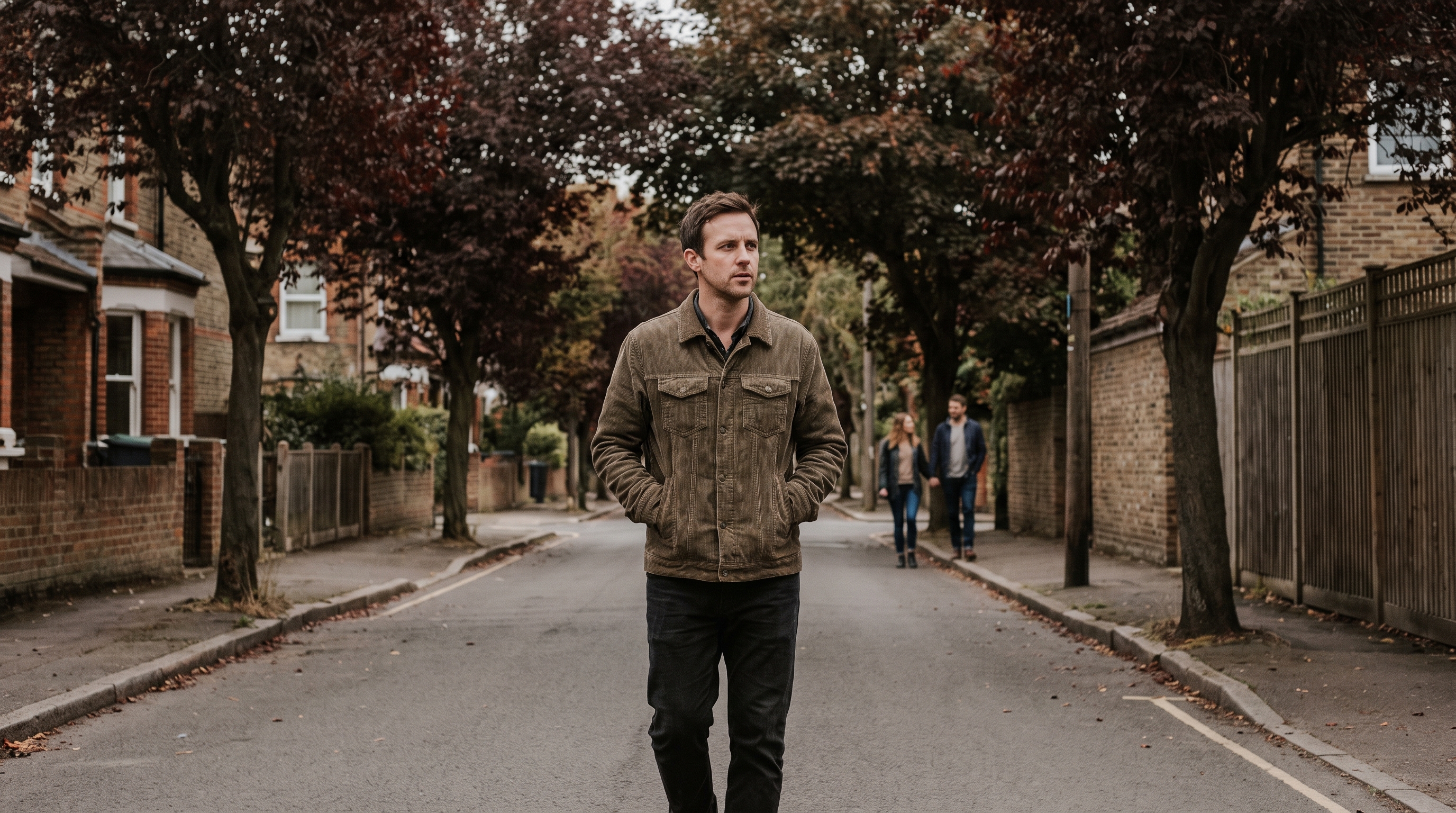 person checking step counter on phone while walking outdoors