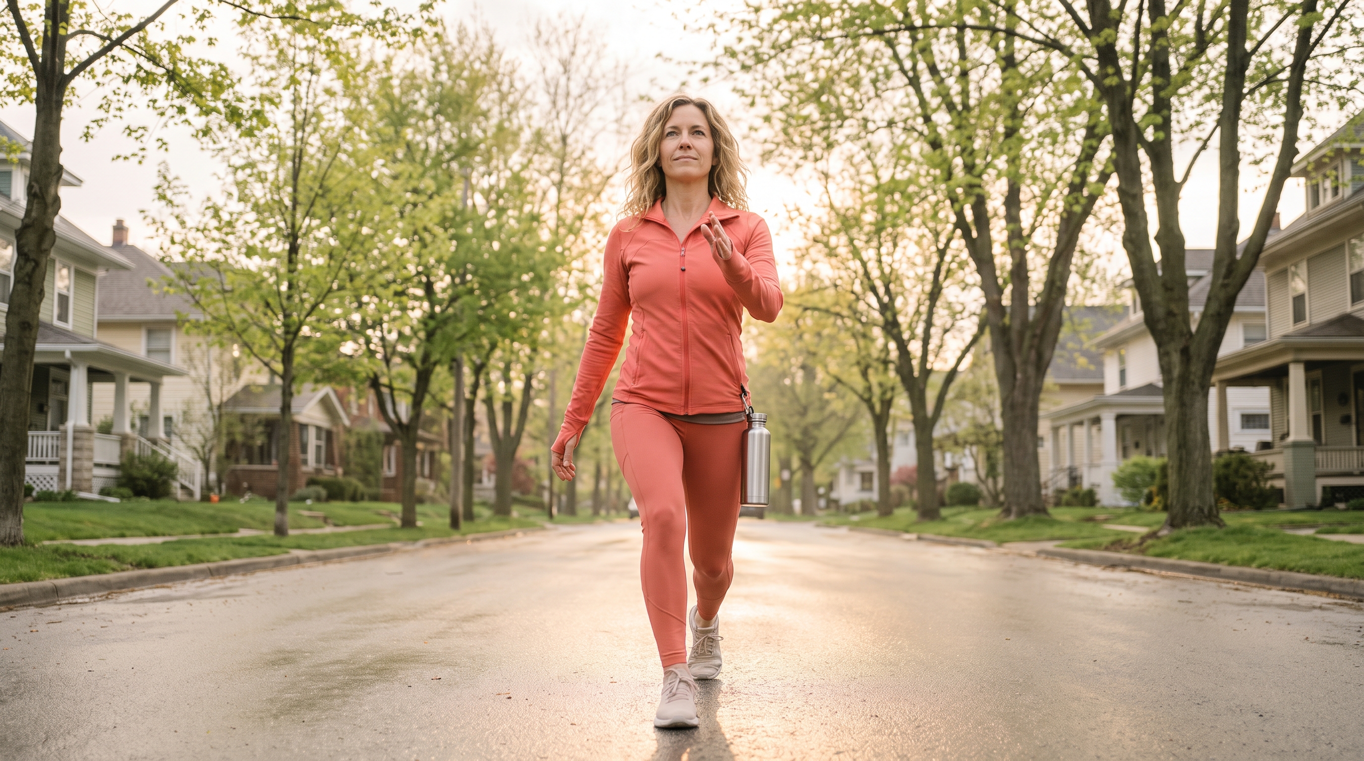 person doing a walking yoga session at home