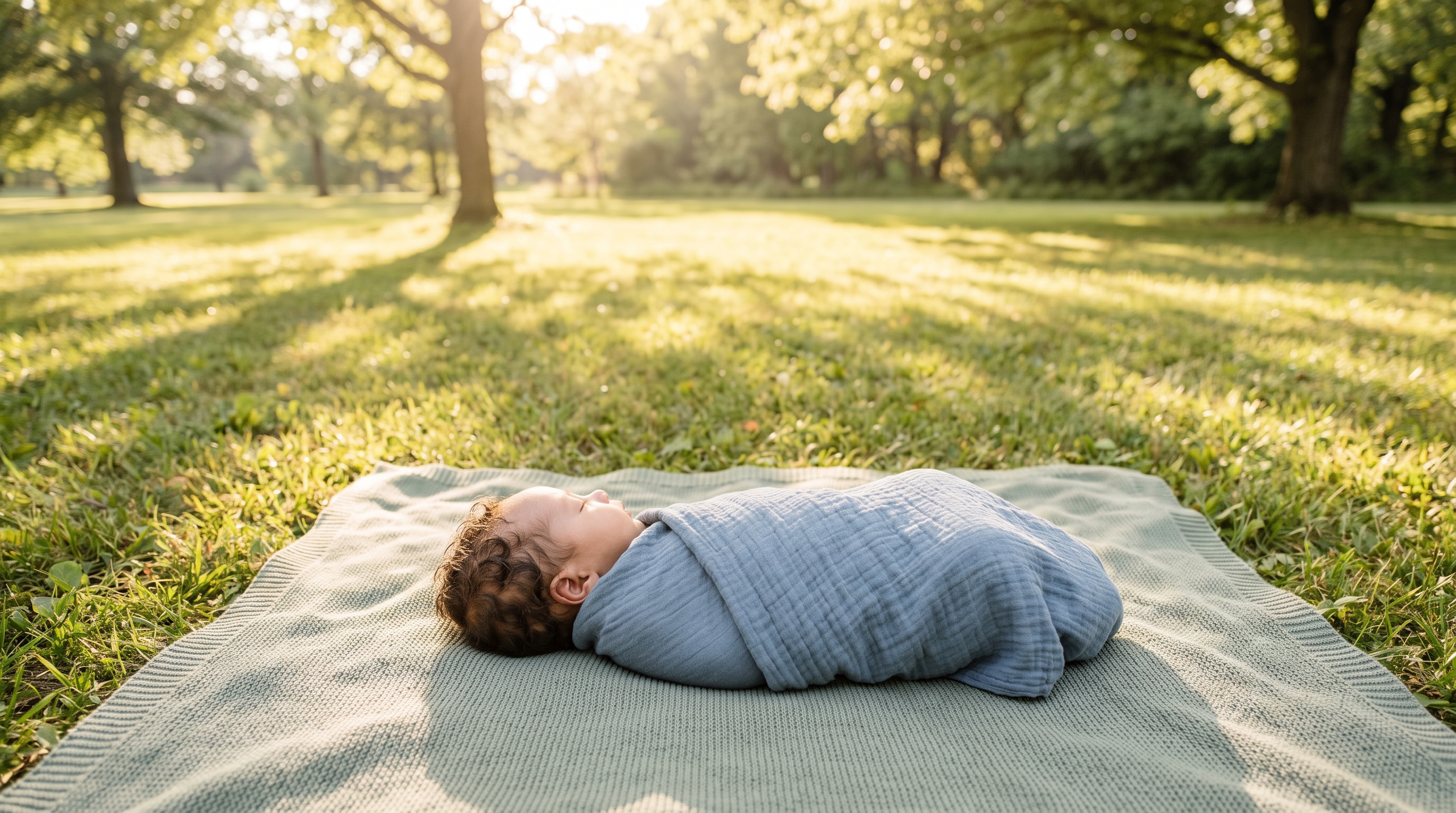 newborn baby wrapped snugly in a swaddle blanket