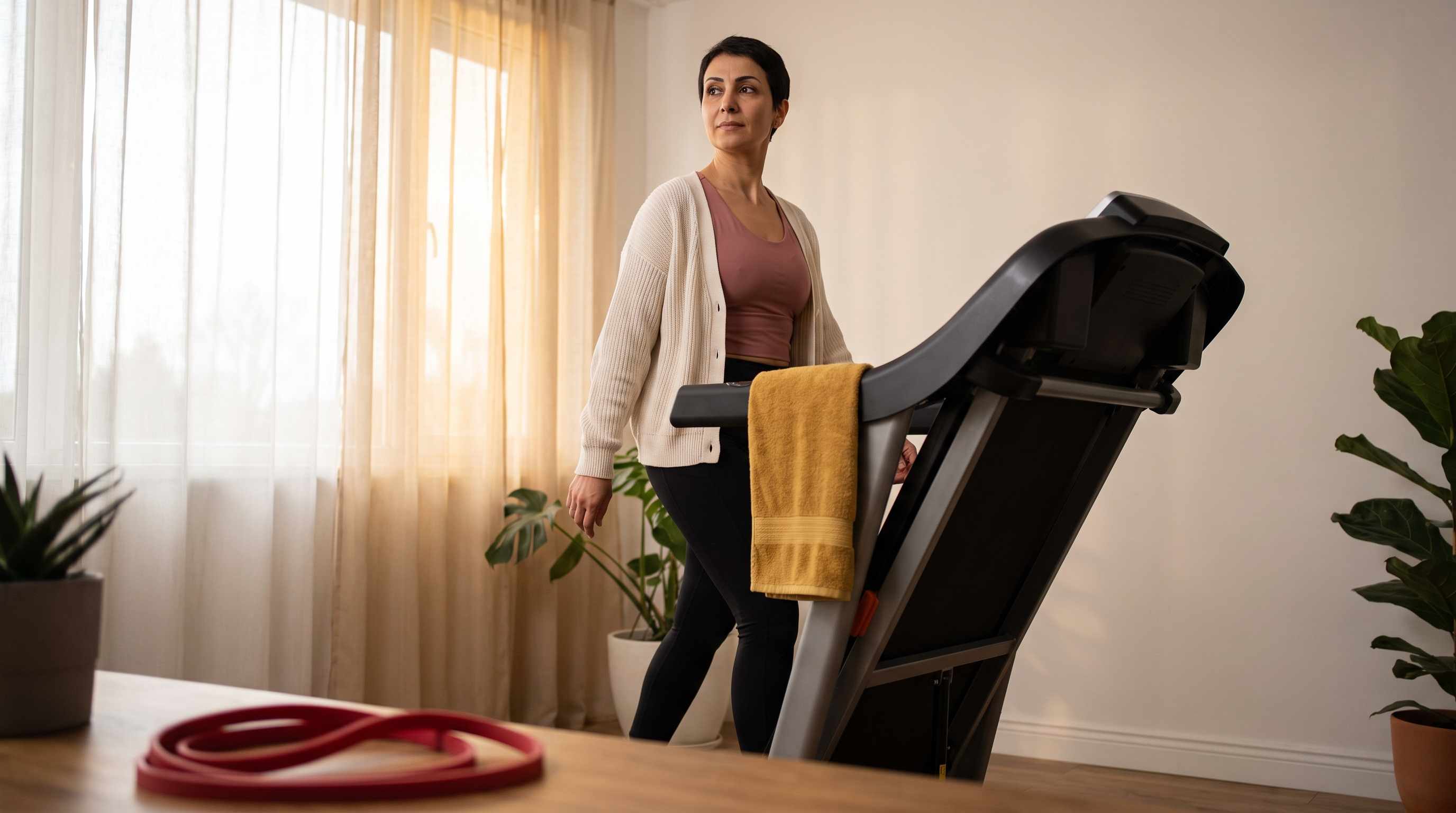 woman walking on treadmill set to an incline