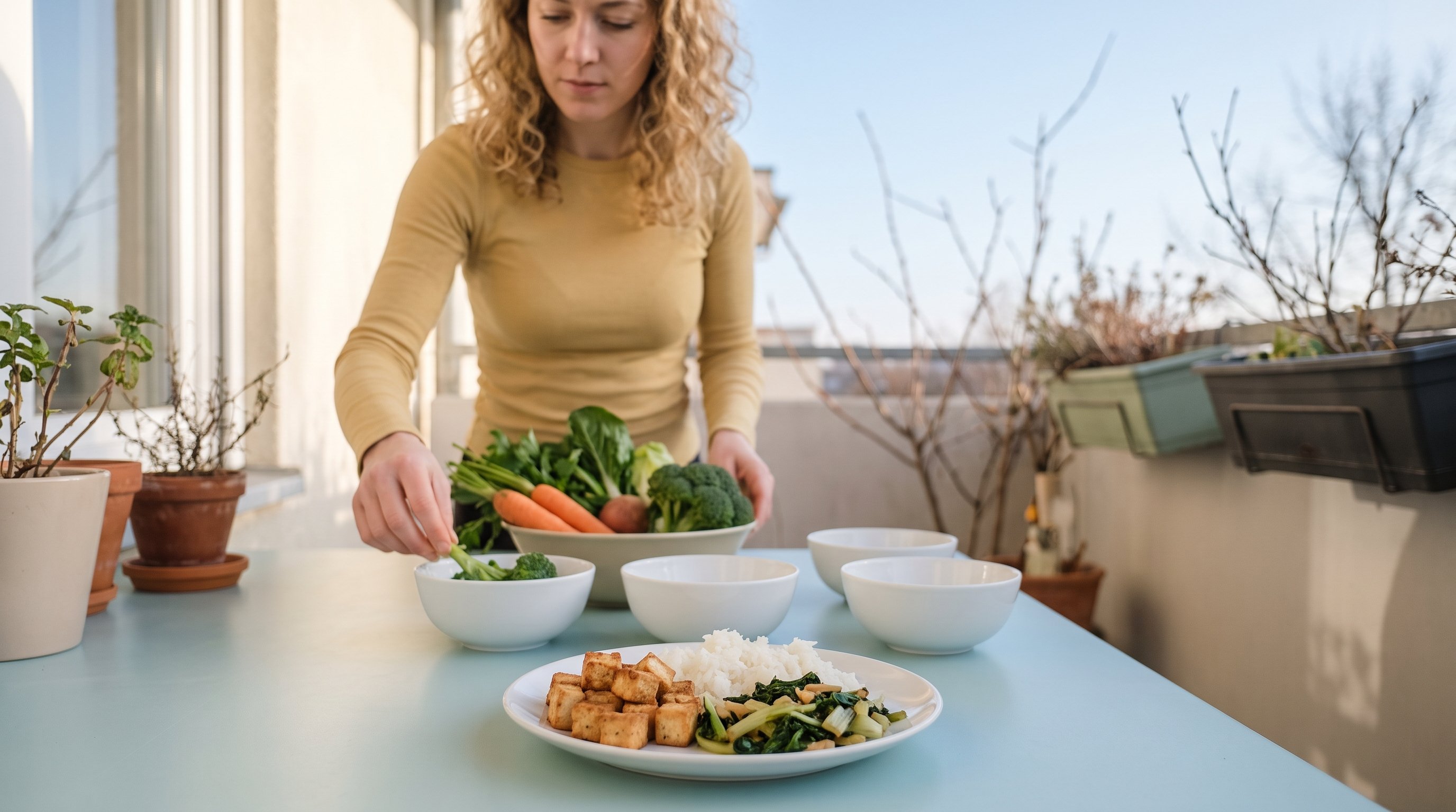 weekly meal plan written on a kitchen whiteboard next to a grocery list