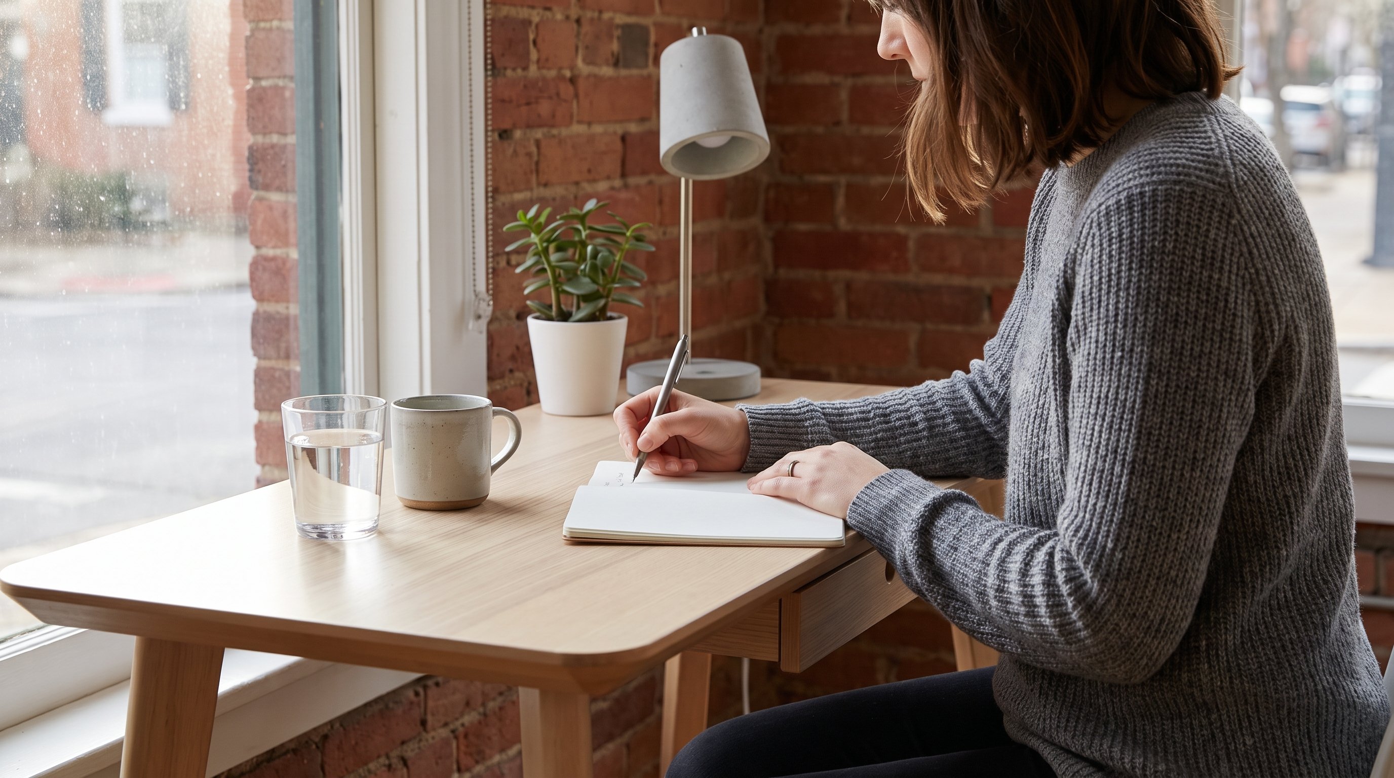 person writing a support email on a laptop at home