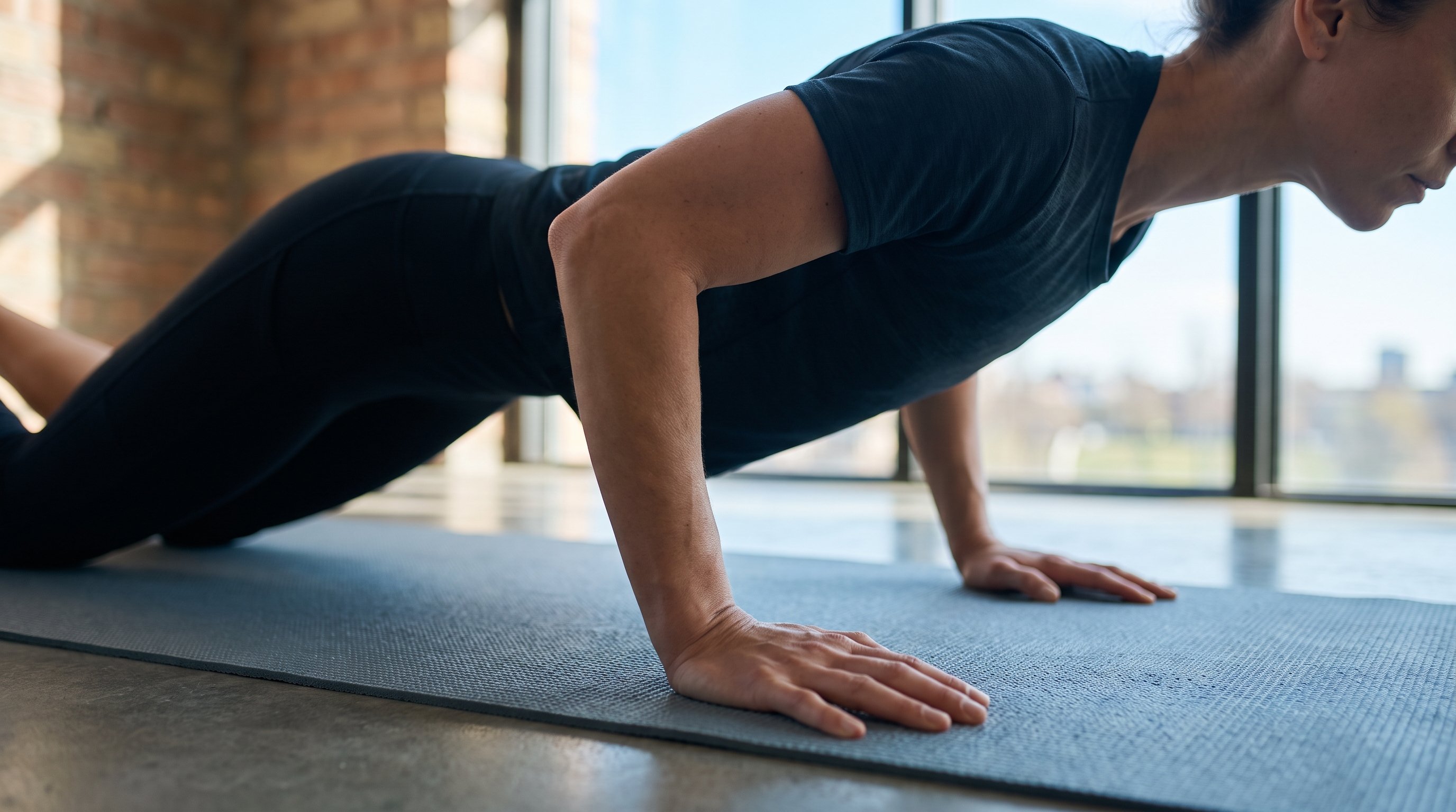 person doing a calisthenics workout at home