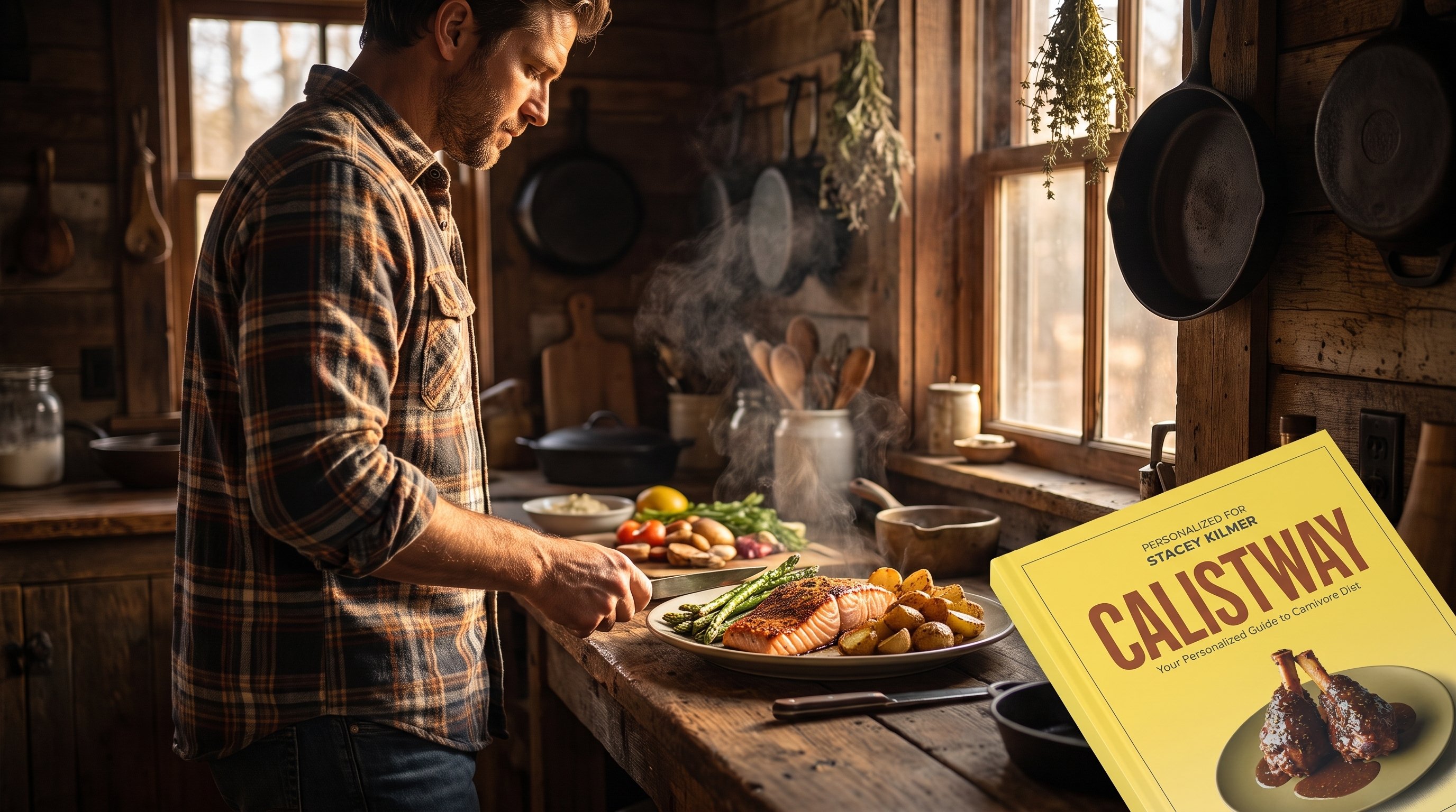 person meal prepping kitchen counter