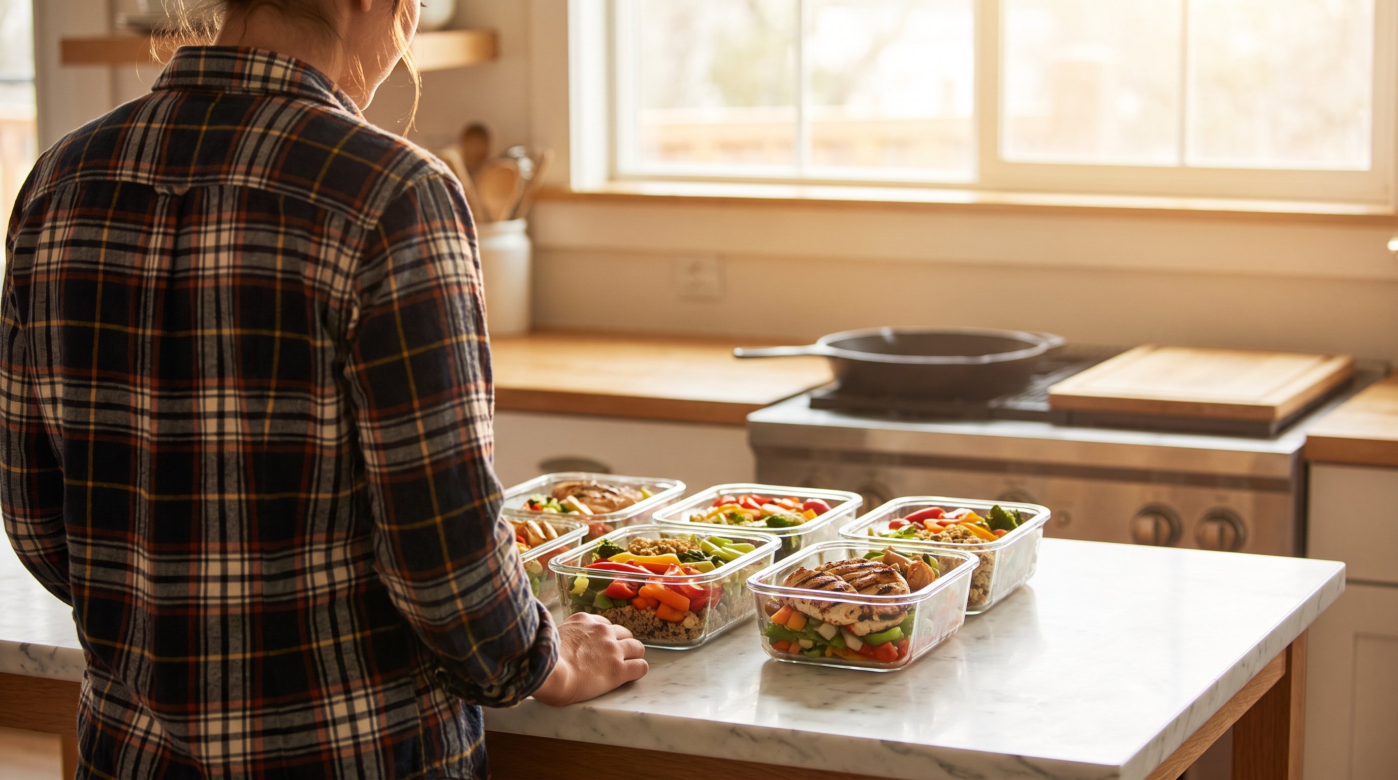 person prepping weekly meals
