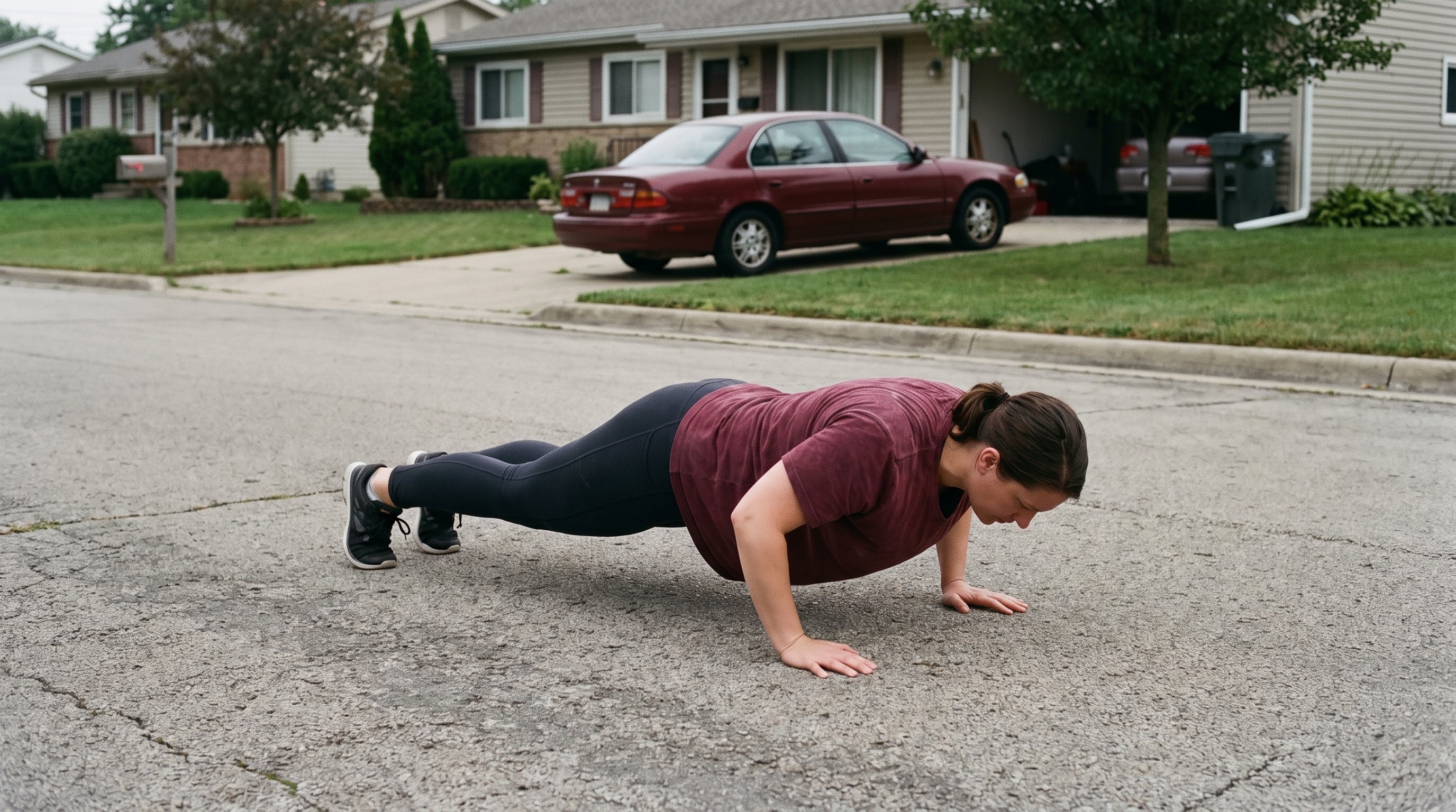 person doing a push up