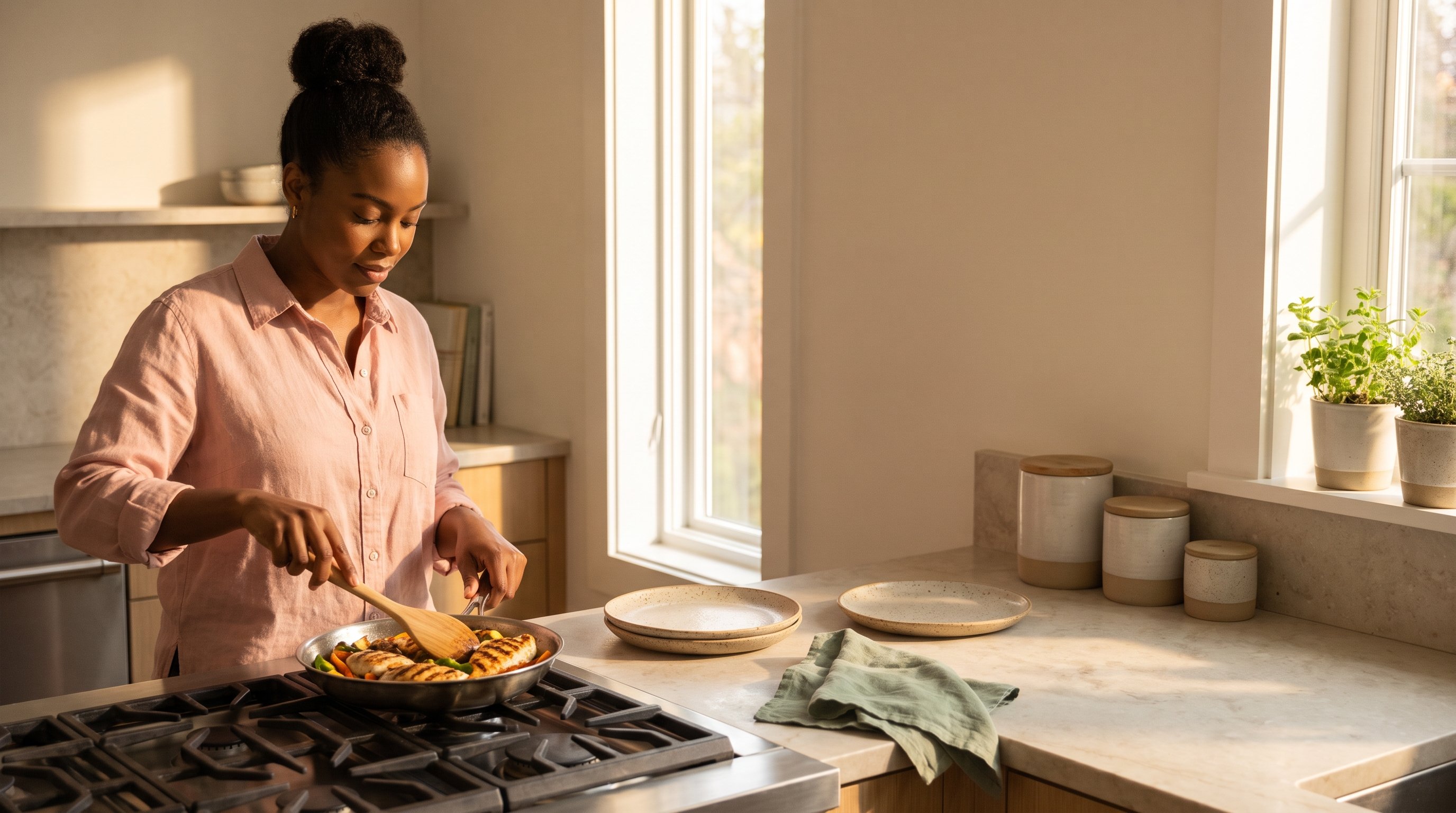 woman logging a meal on her phone at the kitchen table woman logging a meal on her phone at the kitchen table