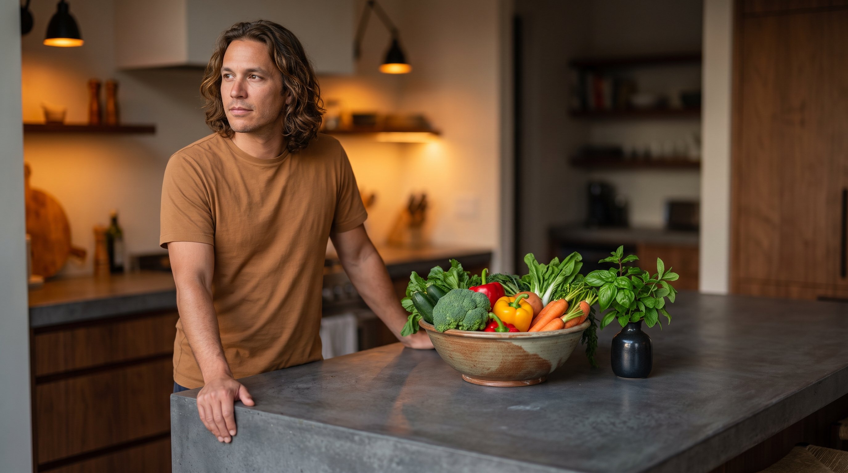 person chopping fresh vegetables on a kitchen counter