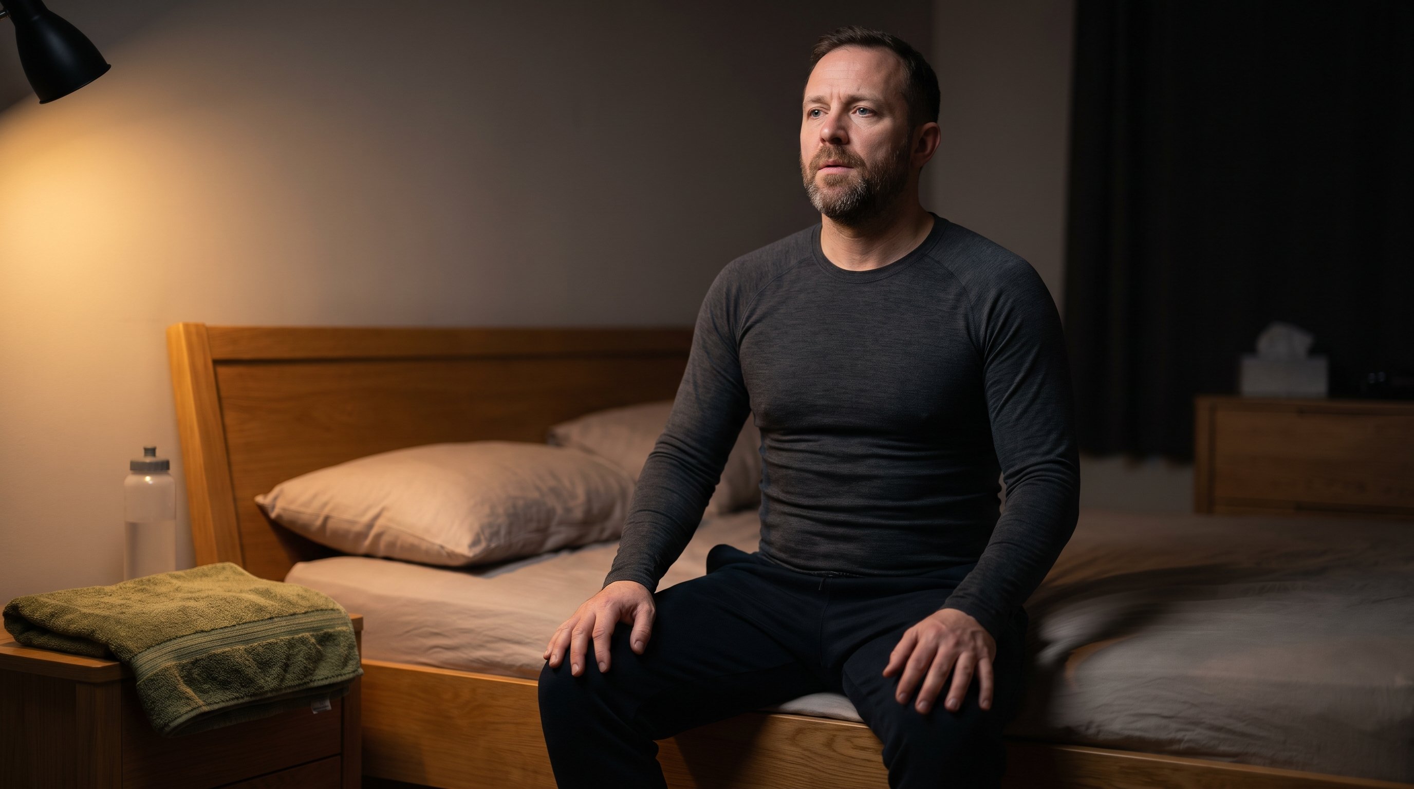 man relaxing at home following a kegel exercise routine