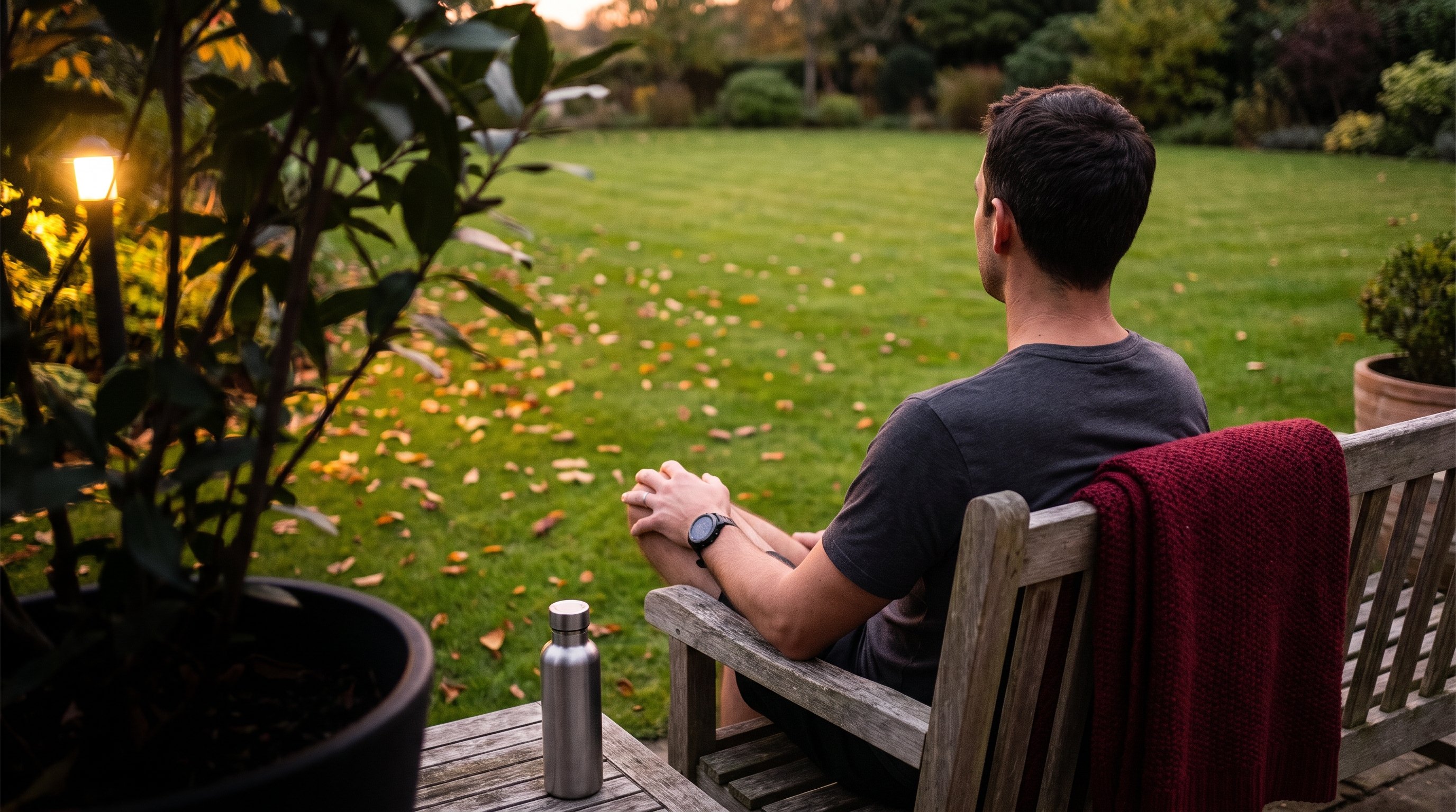 man relaxing at home following a kegel exercise routine