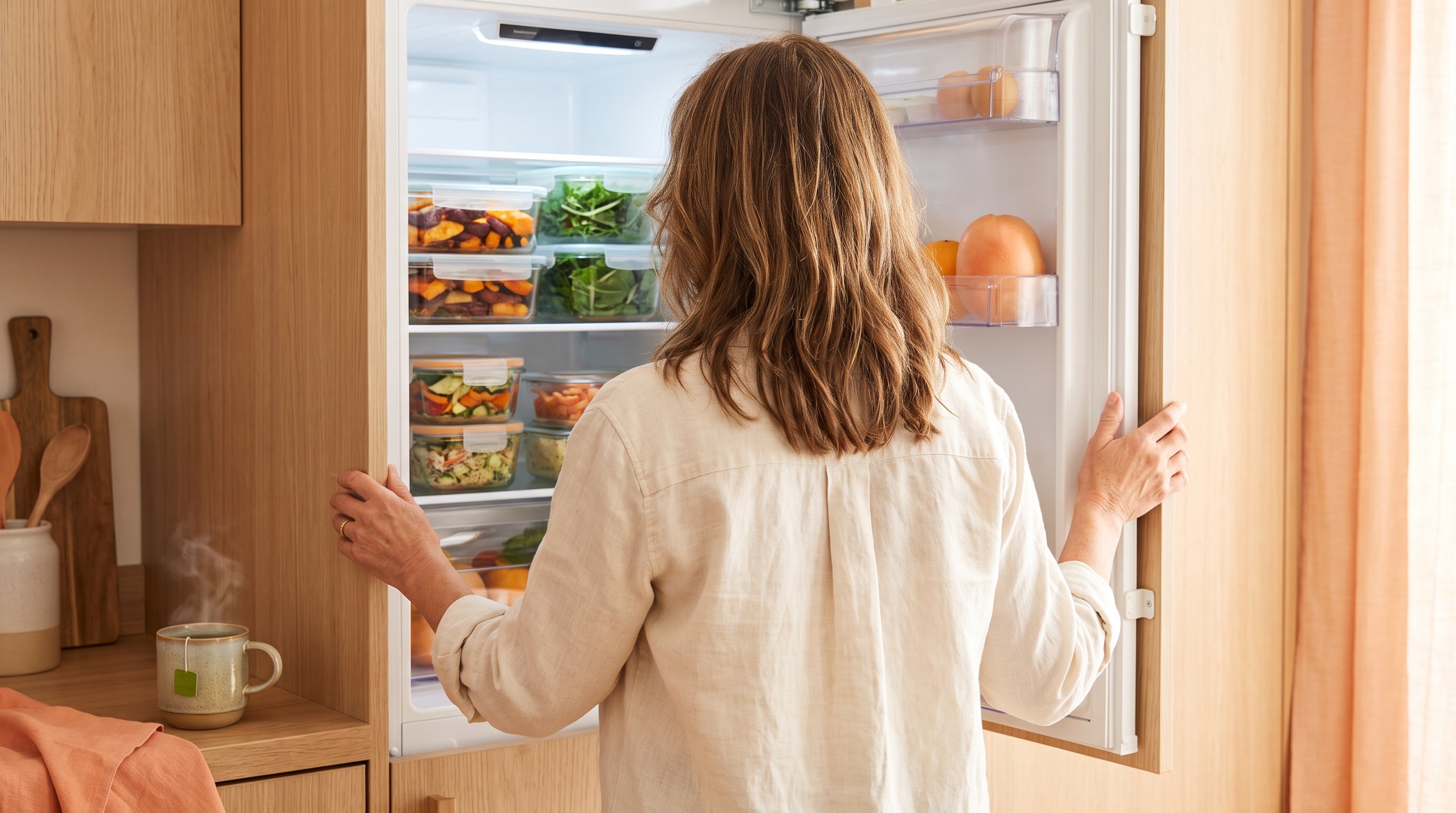 Person preparing vegetables in a kitchen