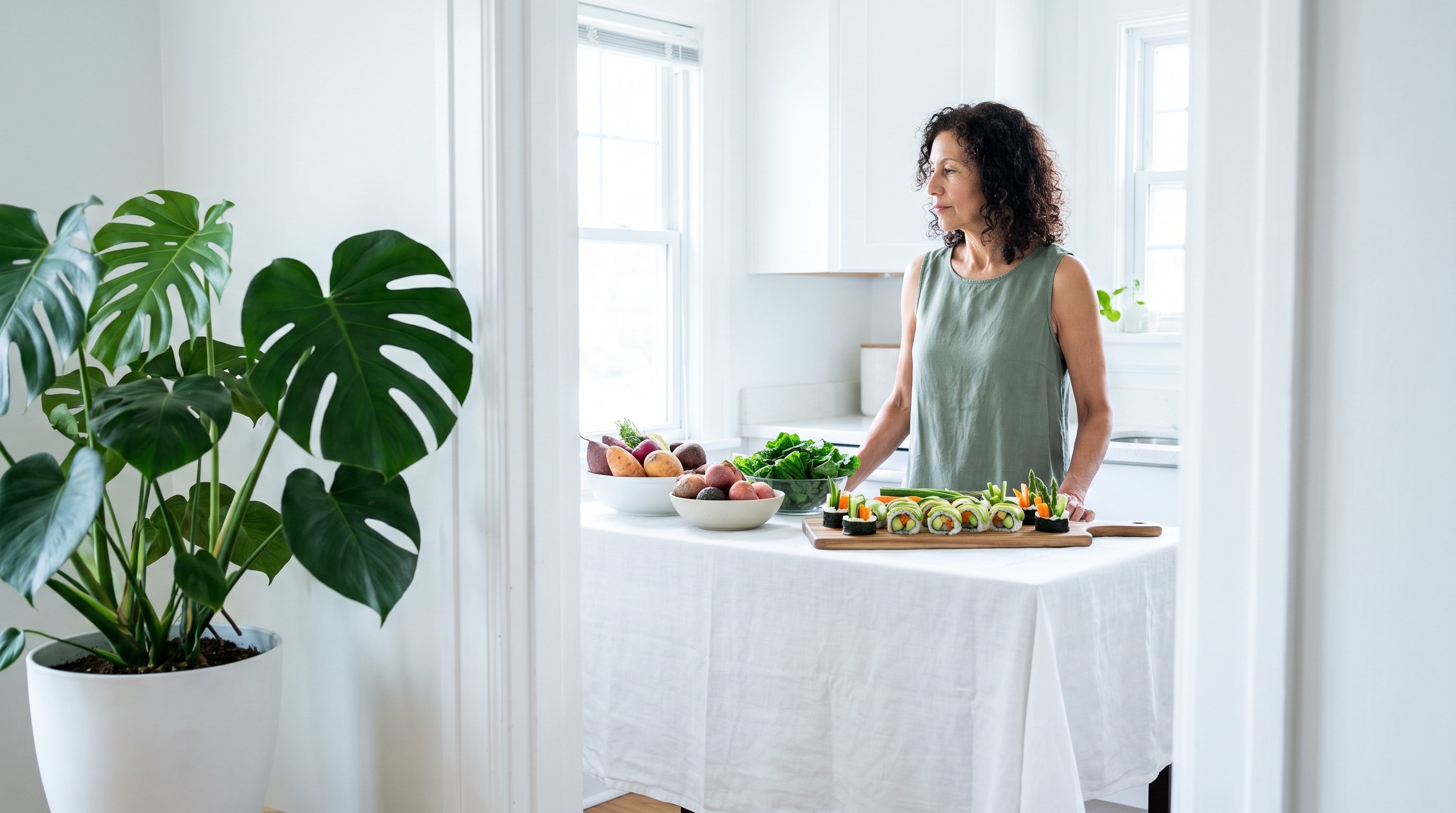person slicing vegetables and chopping onions on a kitchen counter