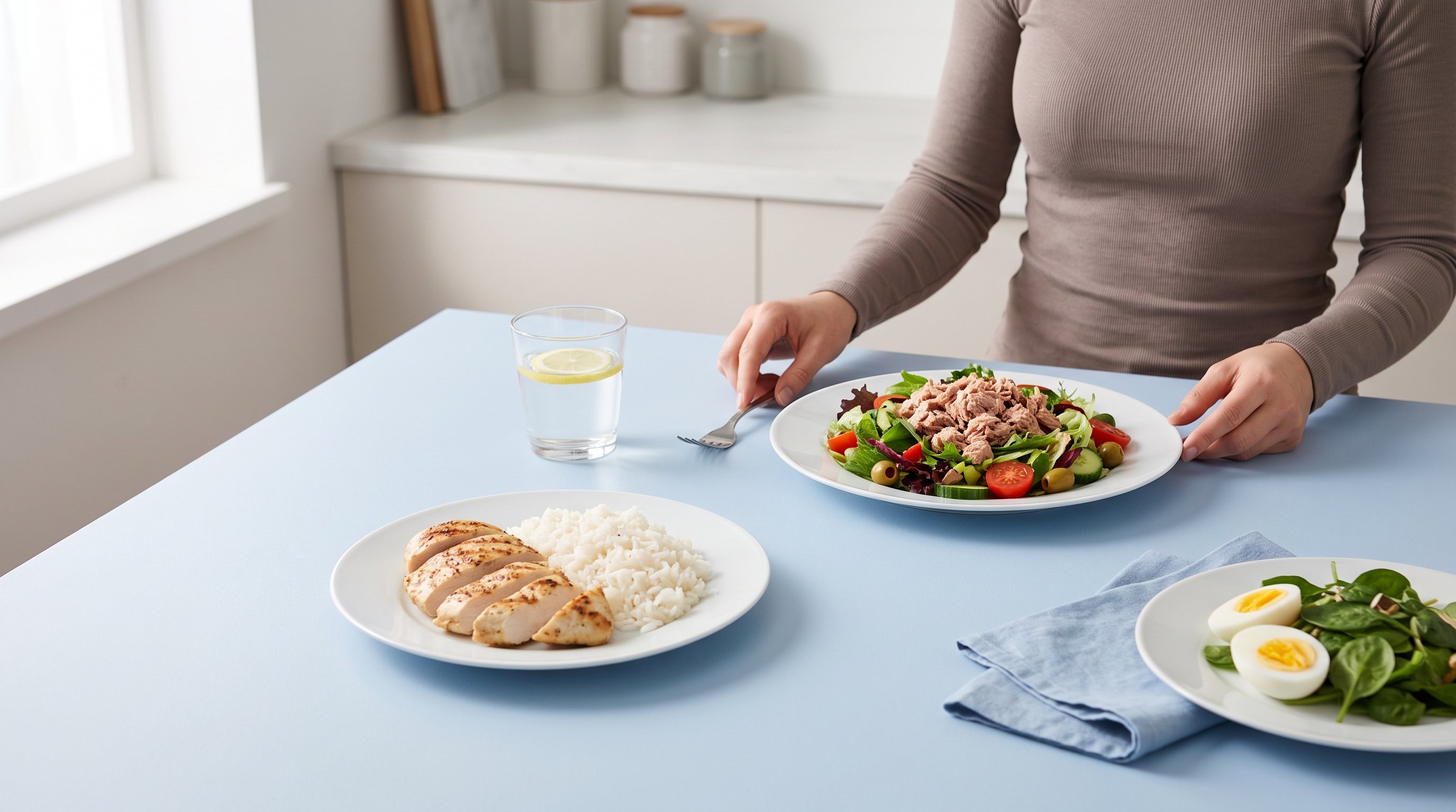 plate of chicken and rice before a workout
