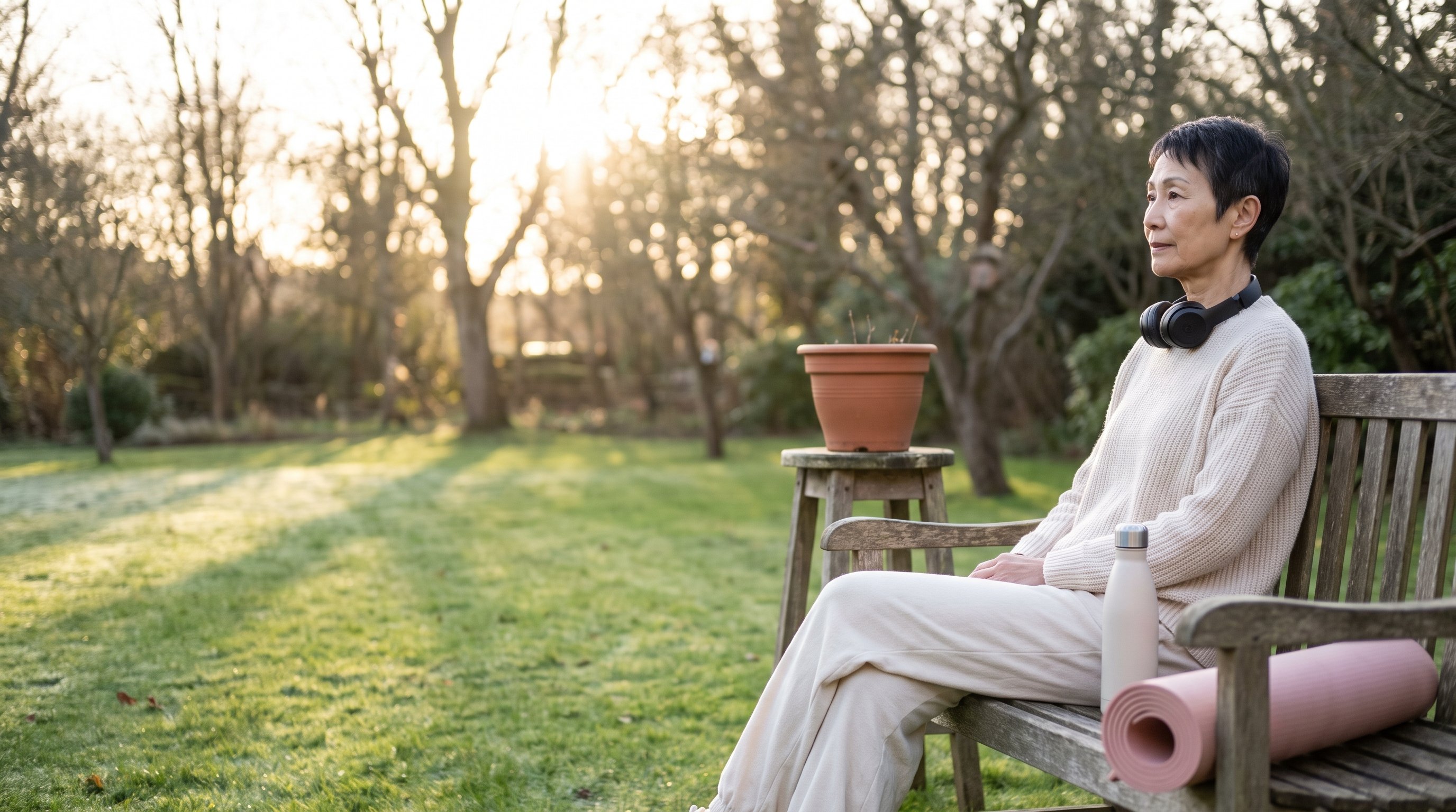 woman relaxing at home following a kegel exercise routine