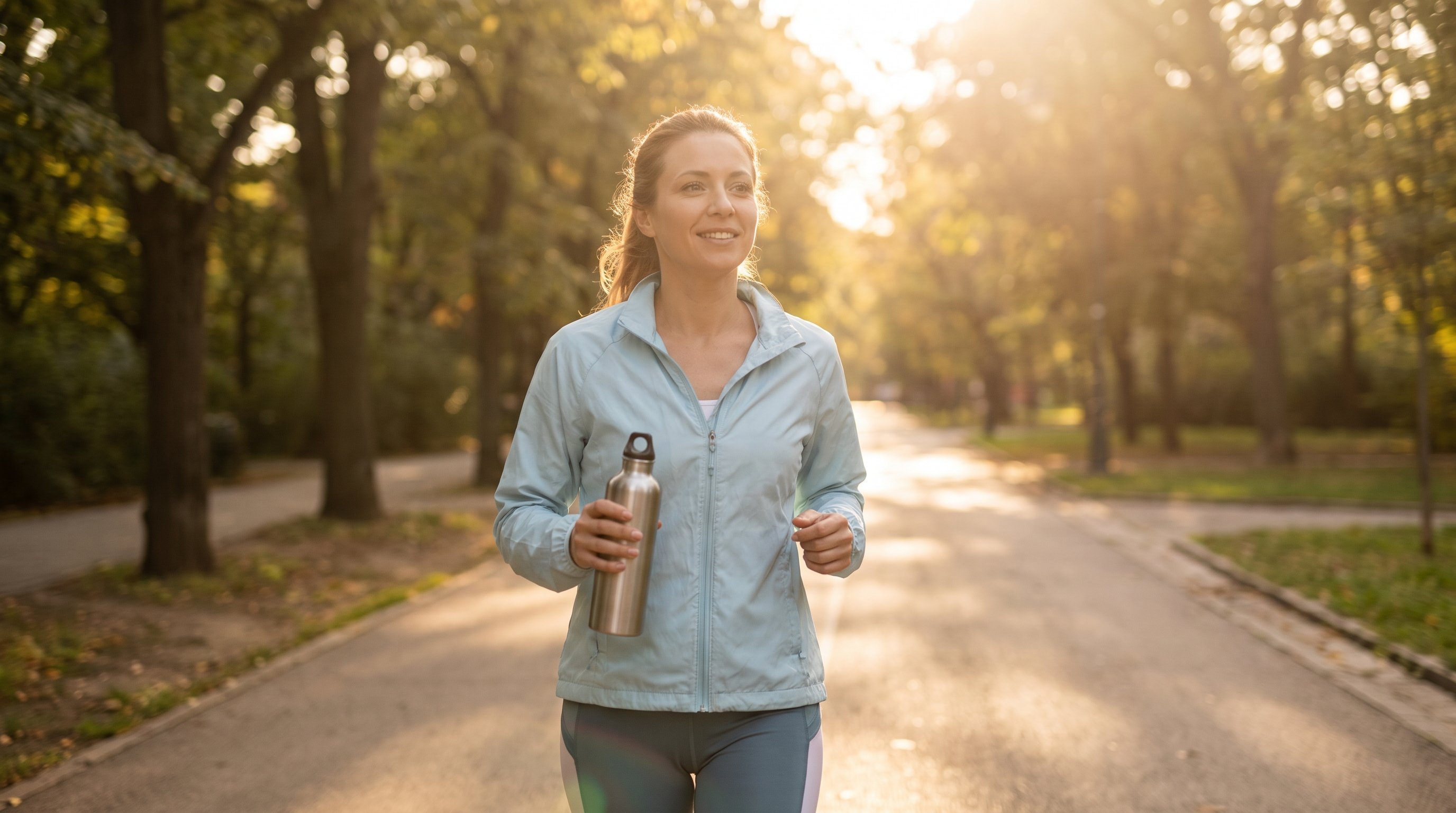 person walking briskly on a tree-lined path person walking briskly on a tree-lined path