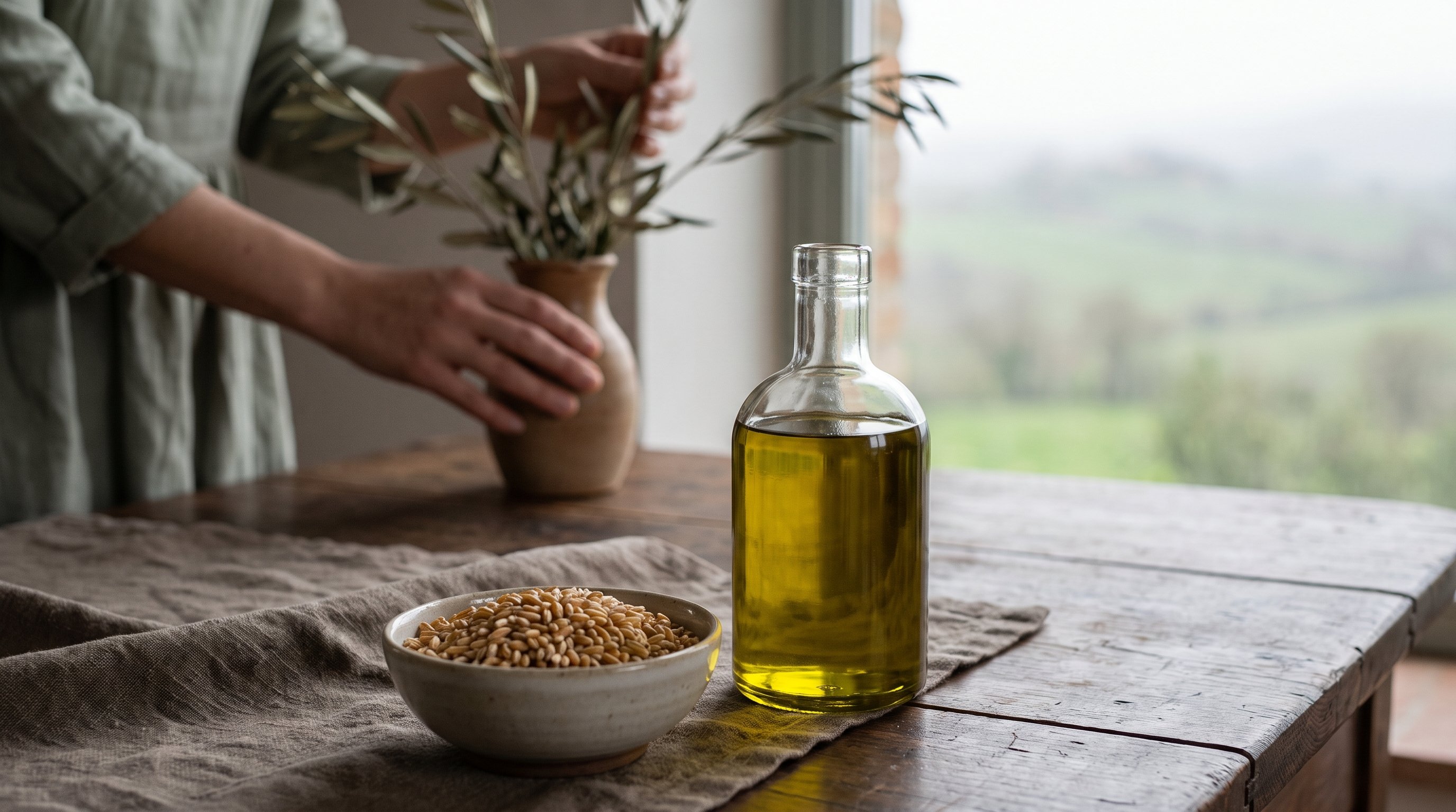 olive oil drizzled salad