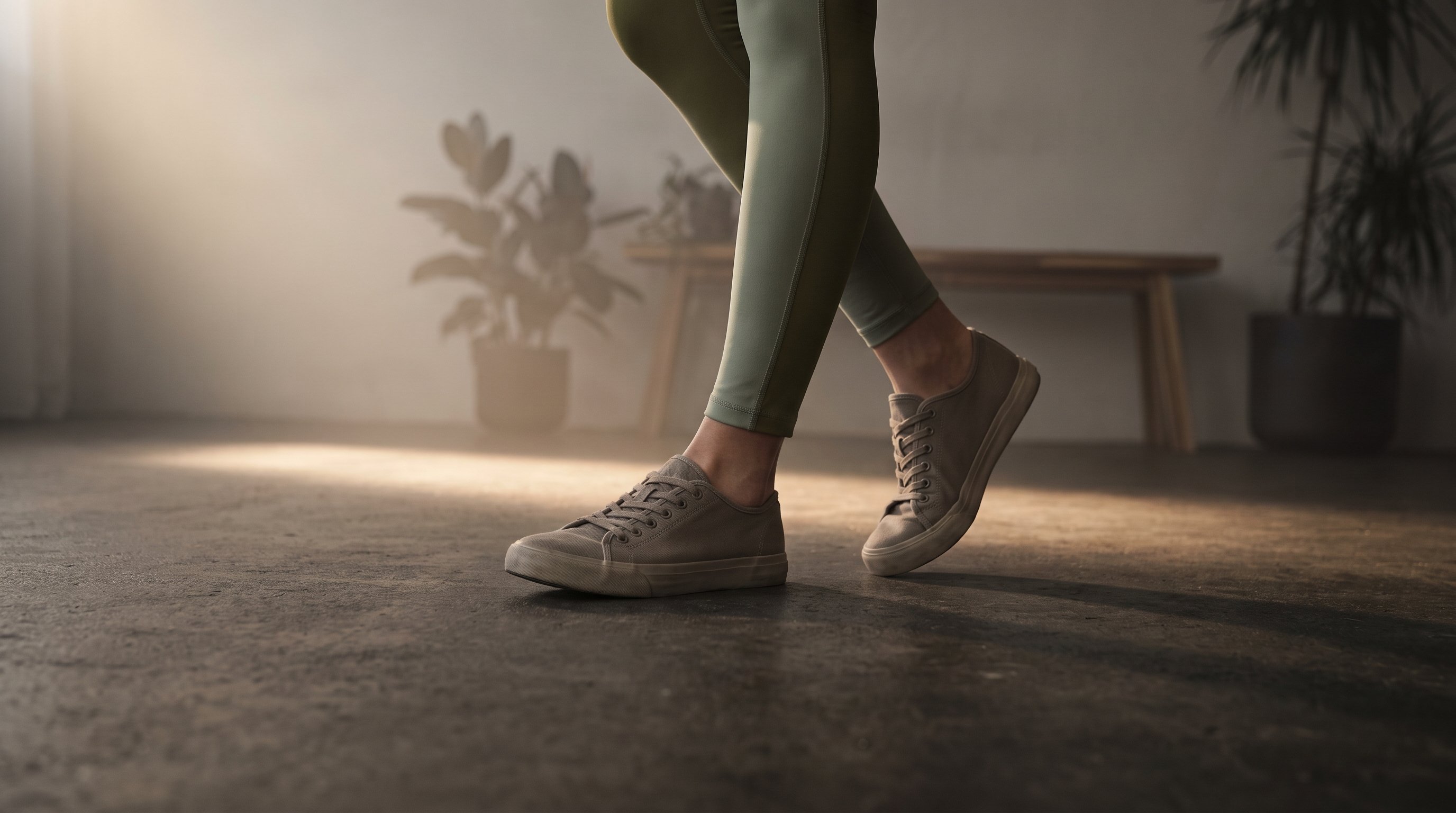 woman walking quiet park path