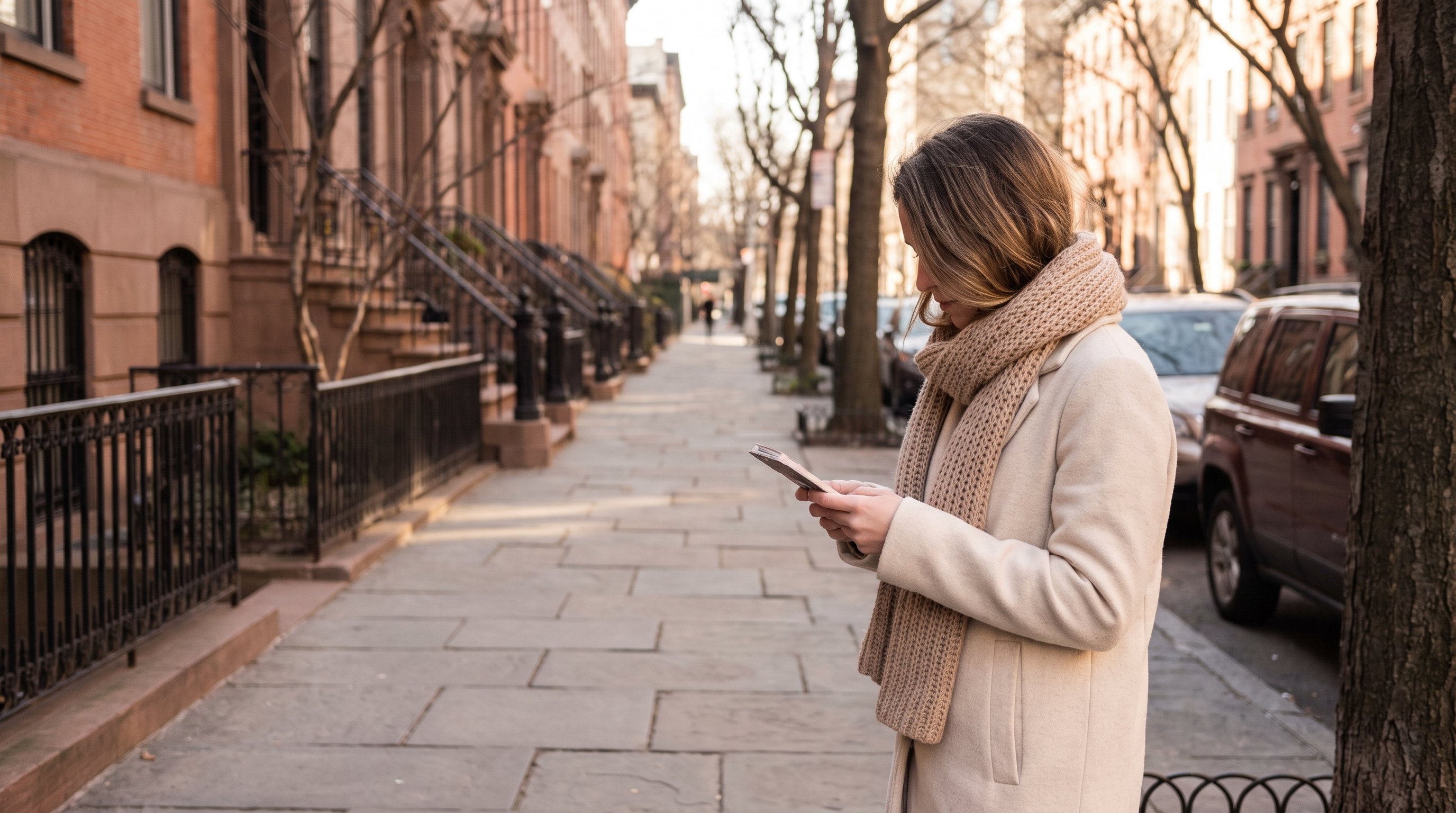 person checking a short to-do list on a phone during a commute