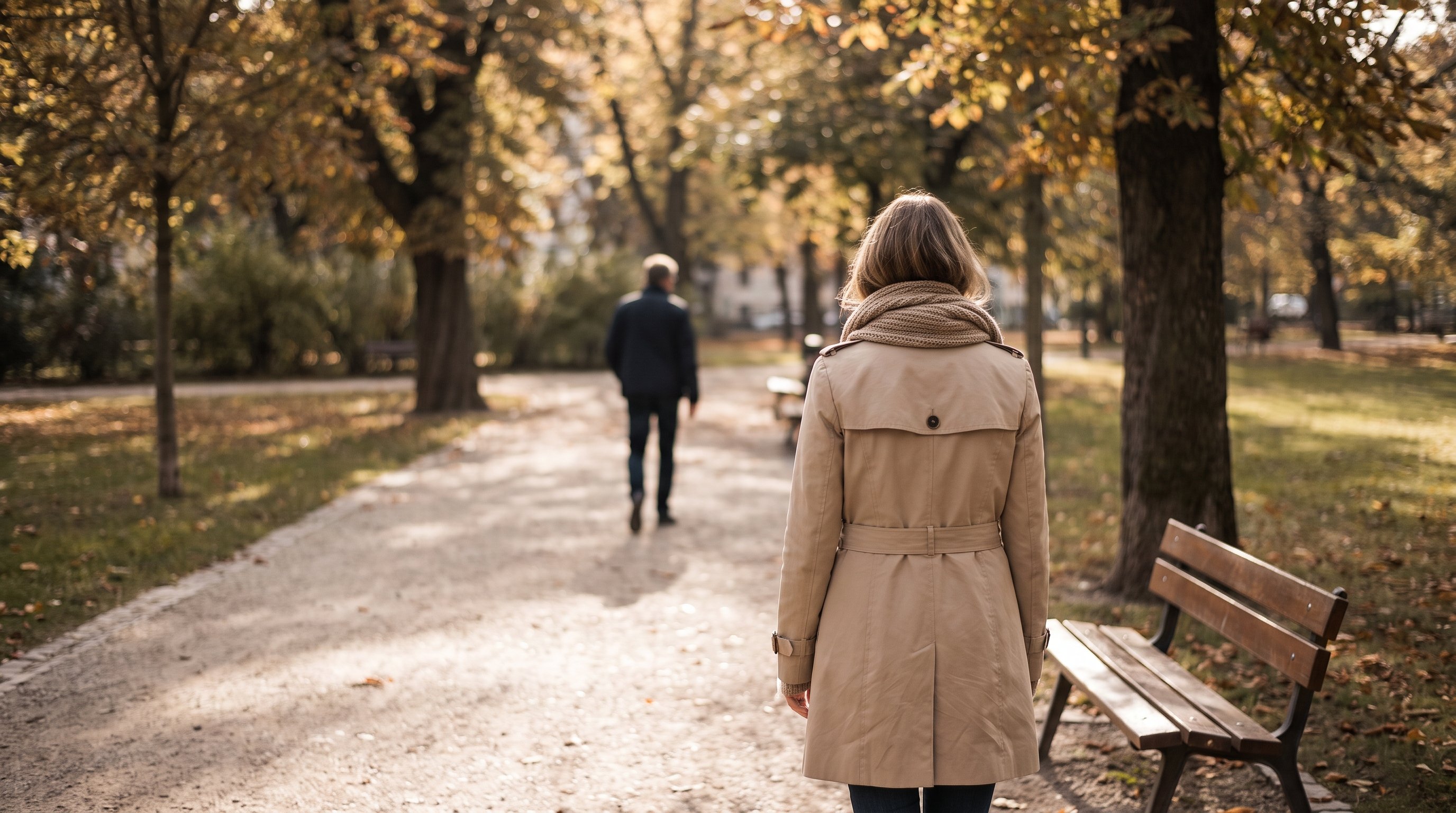 woman pausing to breathe outside before returning to work