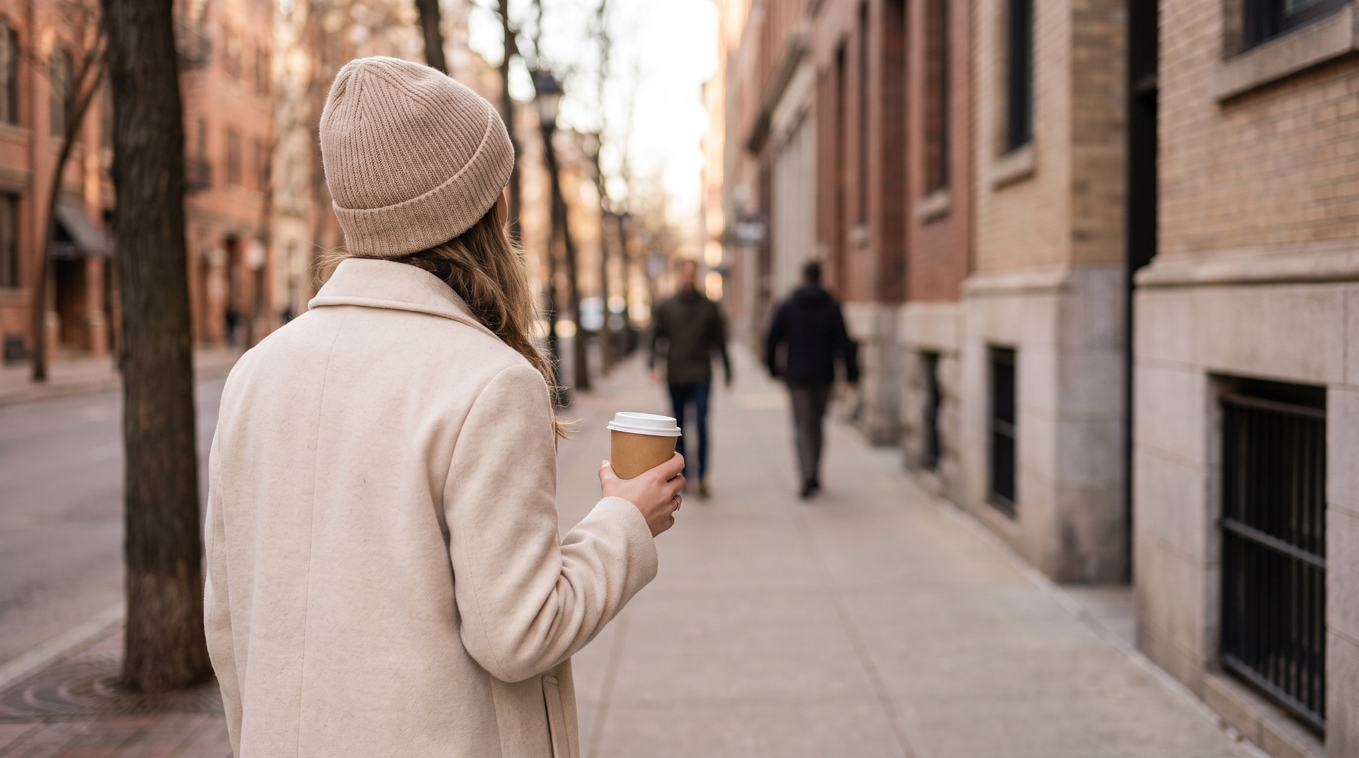 person writing a short note on their phone while walking outside
