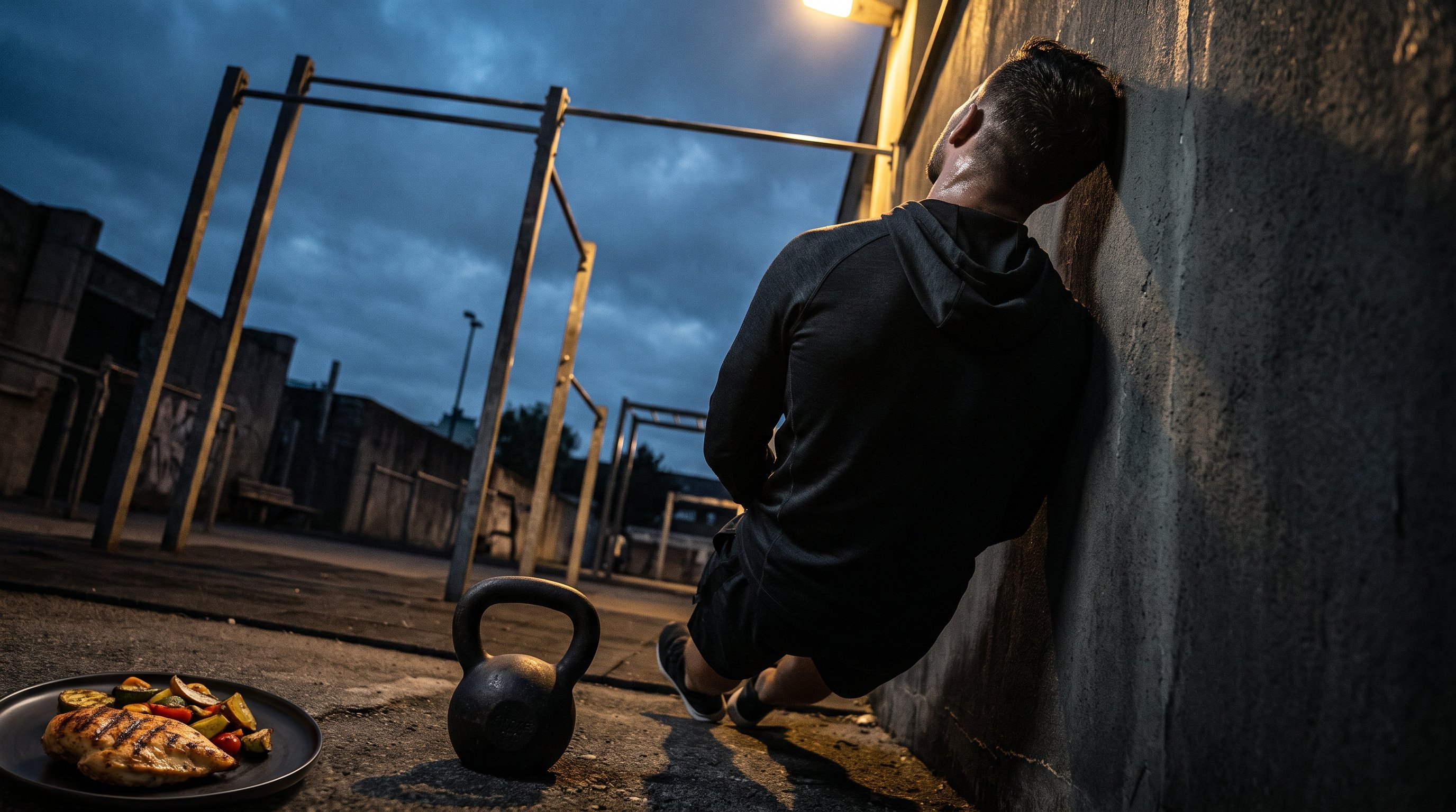 man doing bodyweight squats