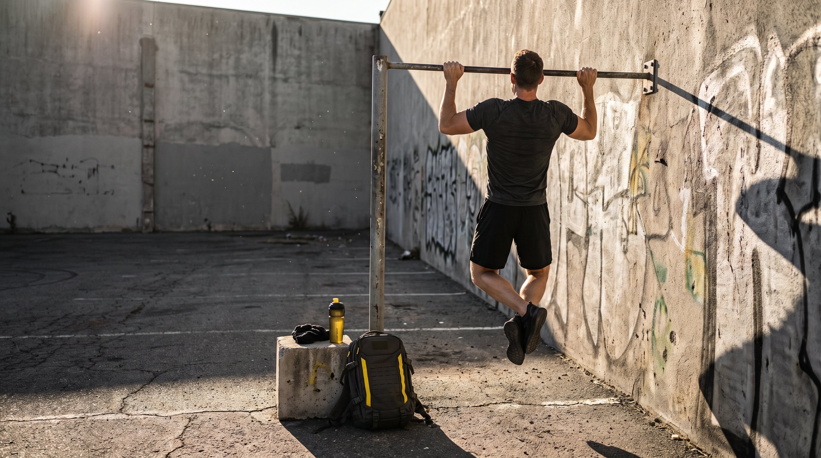 man doing push ups outdoors