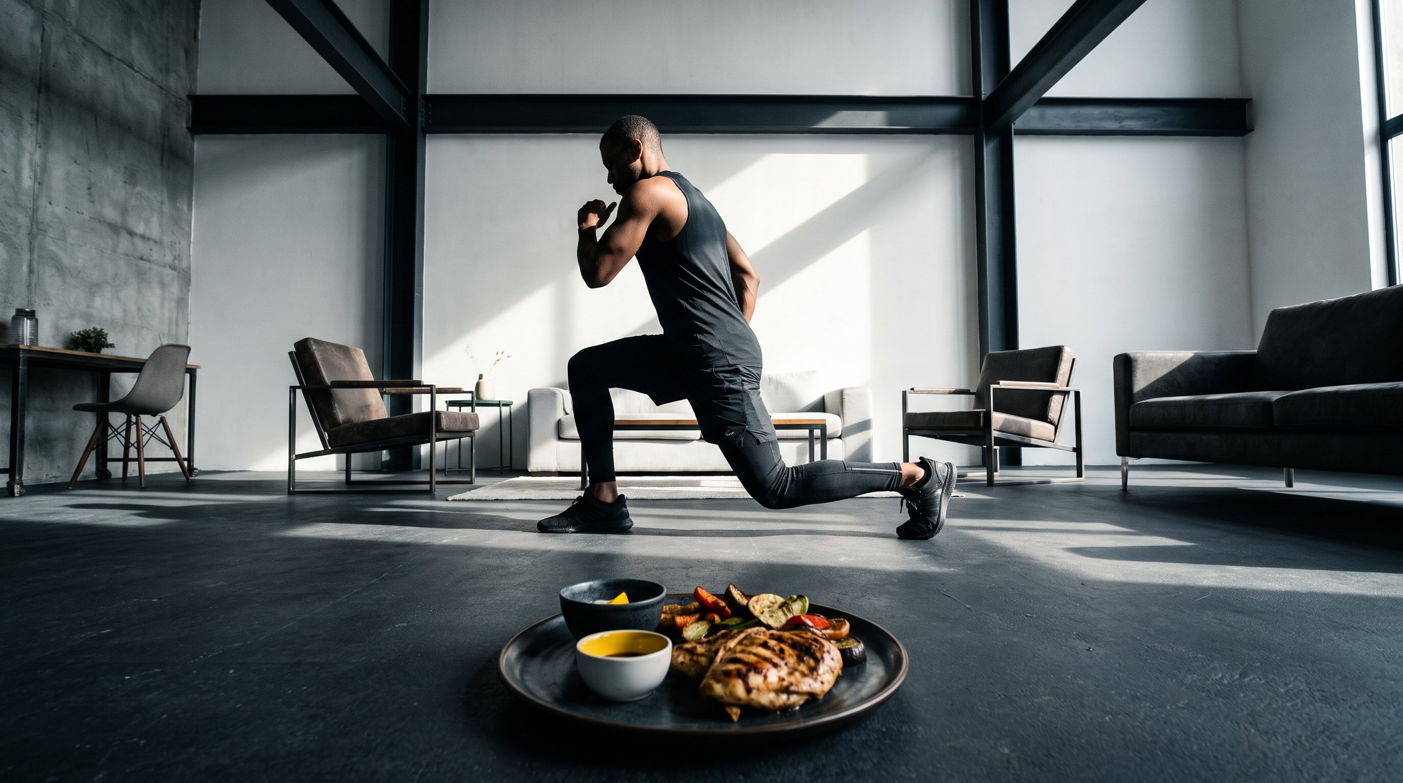 man doing push ups on wooden floor