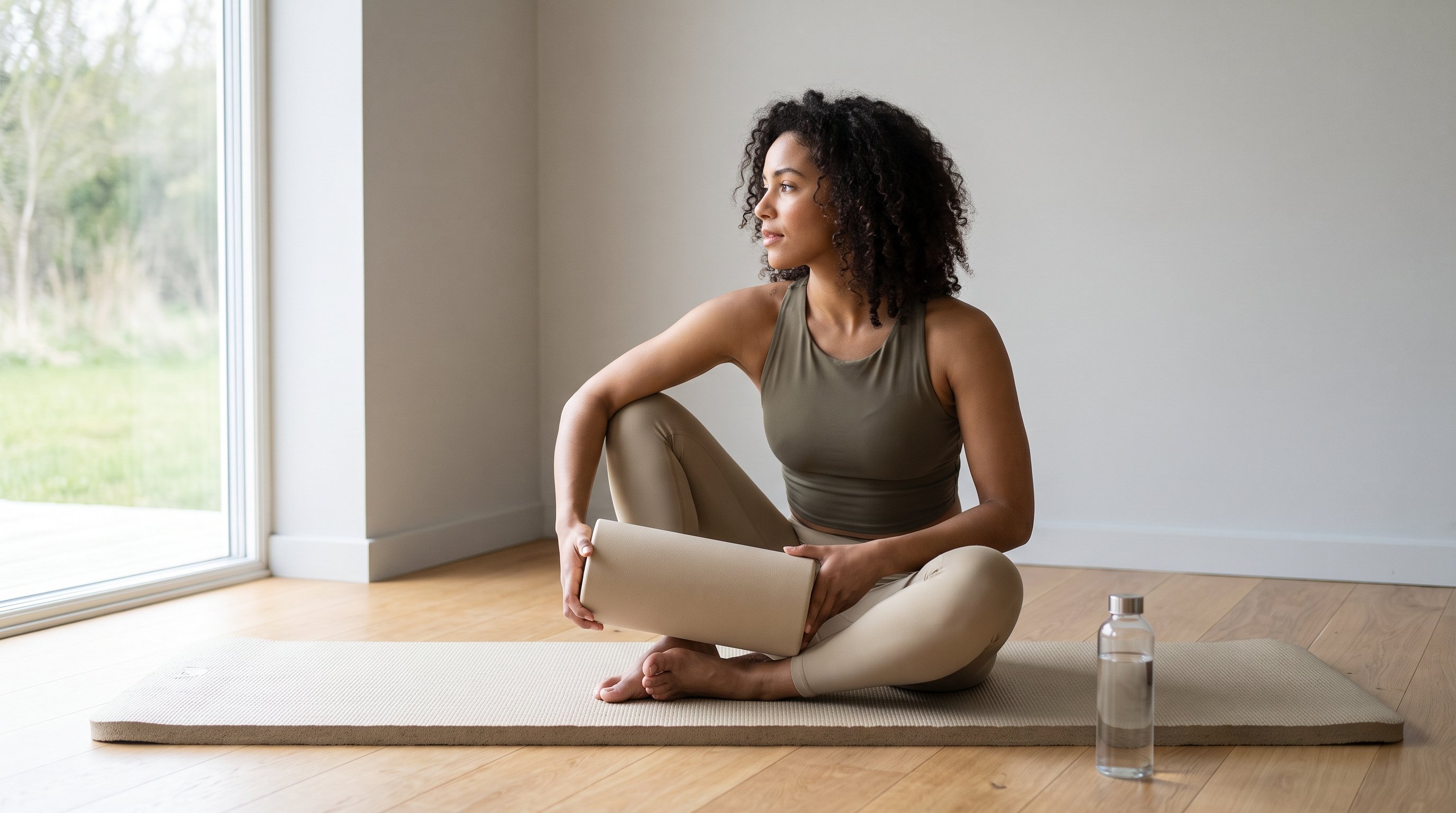person doing a fascia release routine on a mat