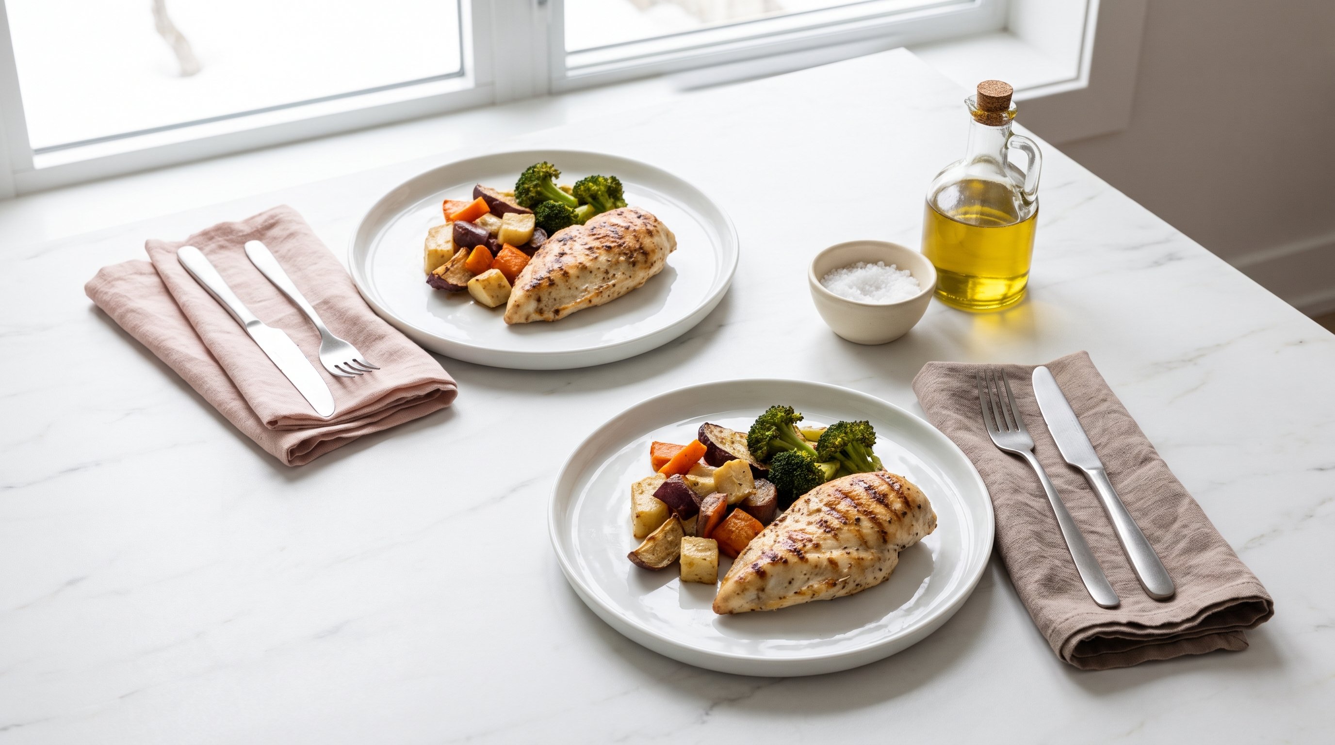 chopping vegetables on wooden board