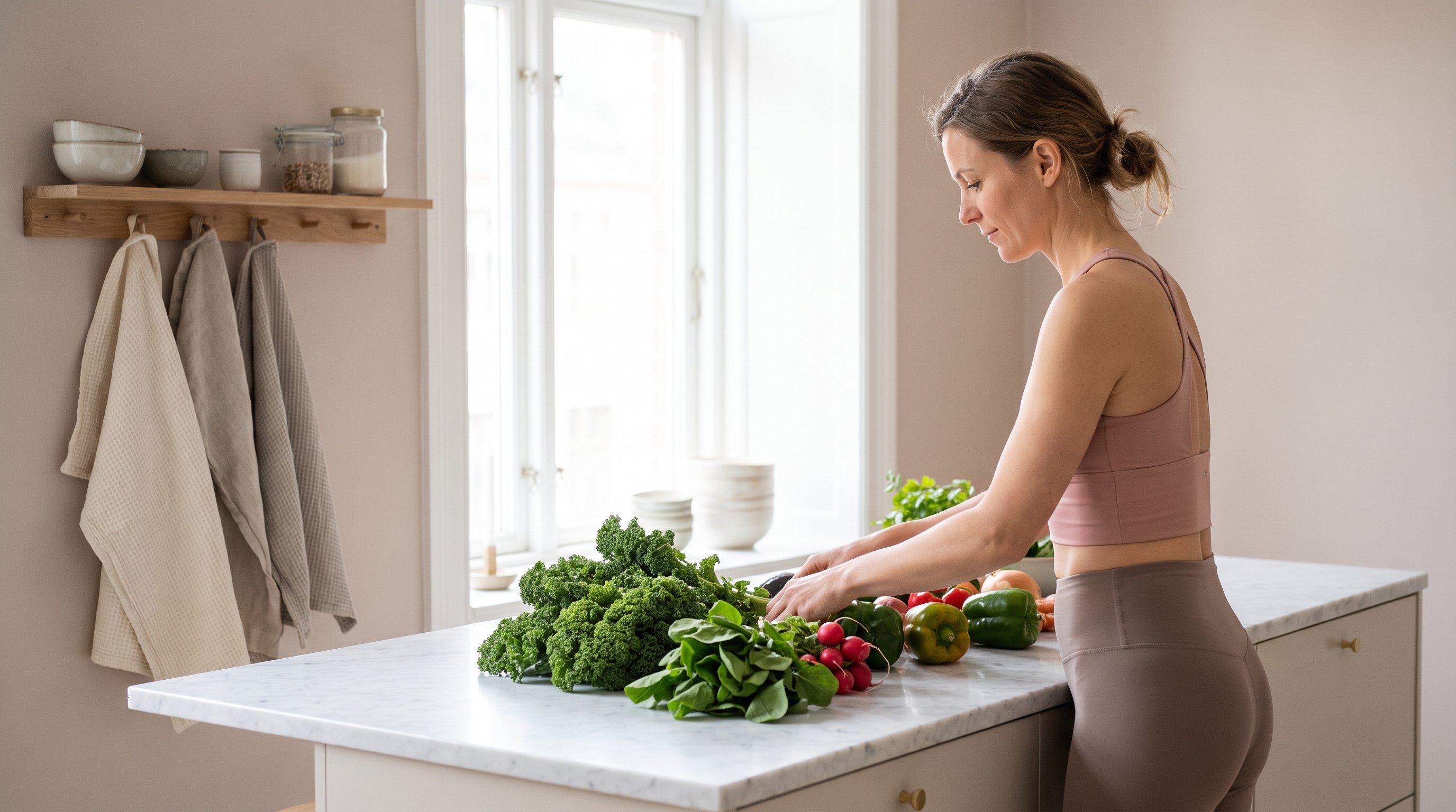 fresh vegetables on counter