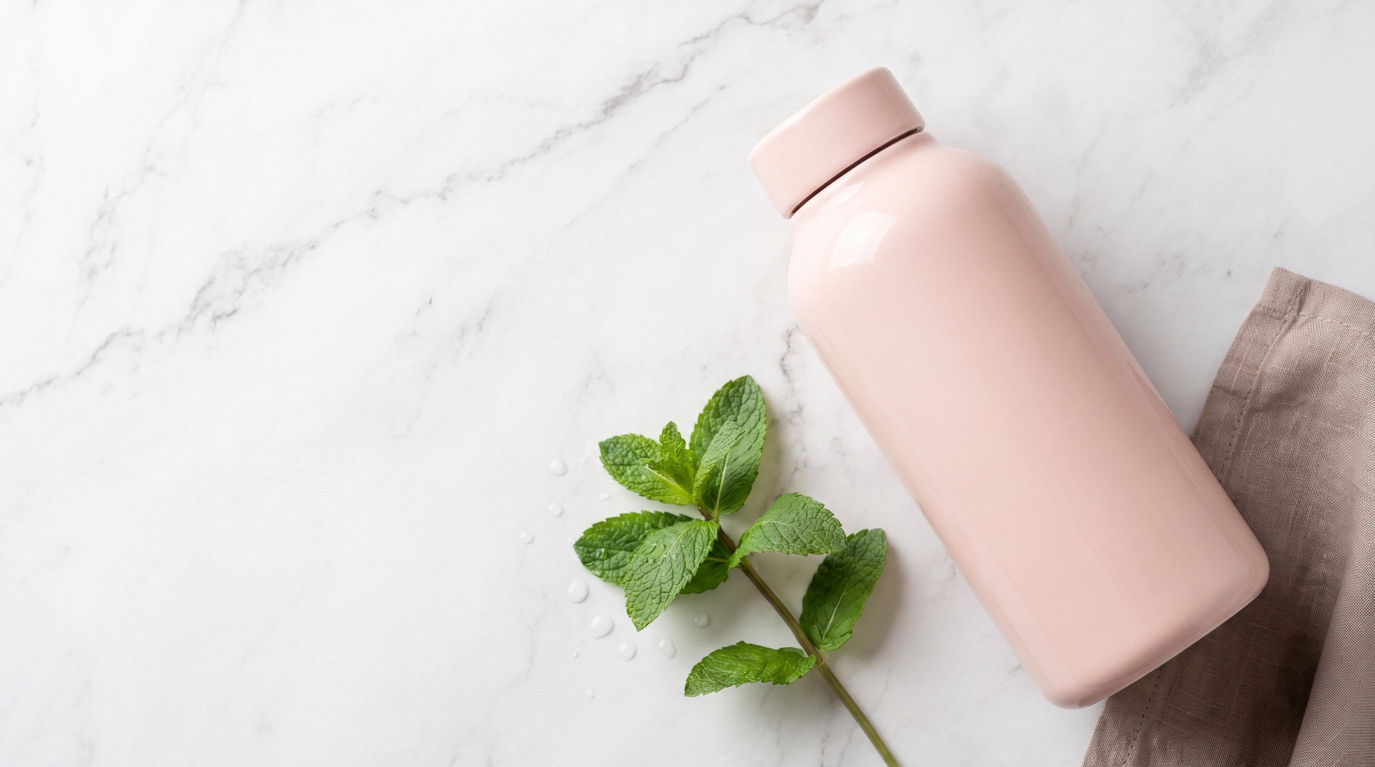 water bottle on desk