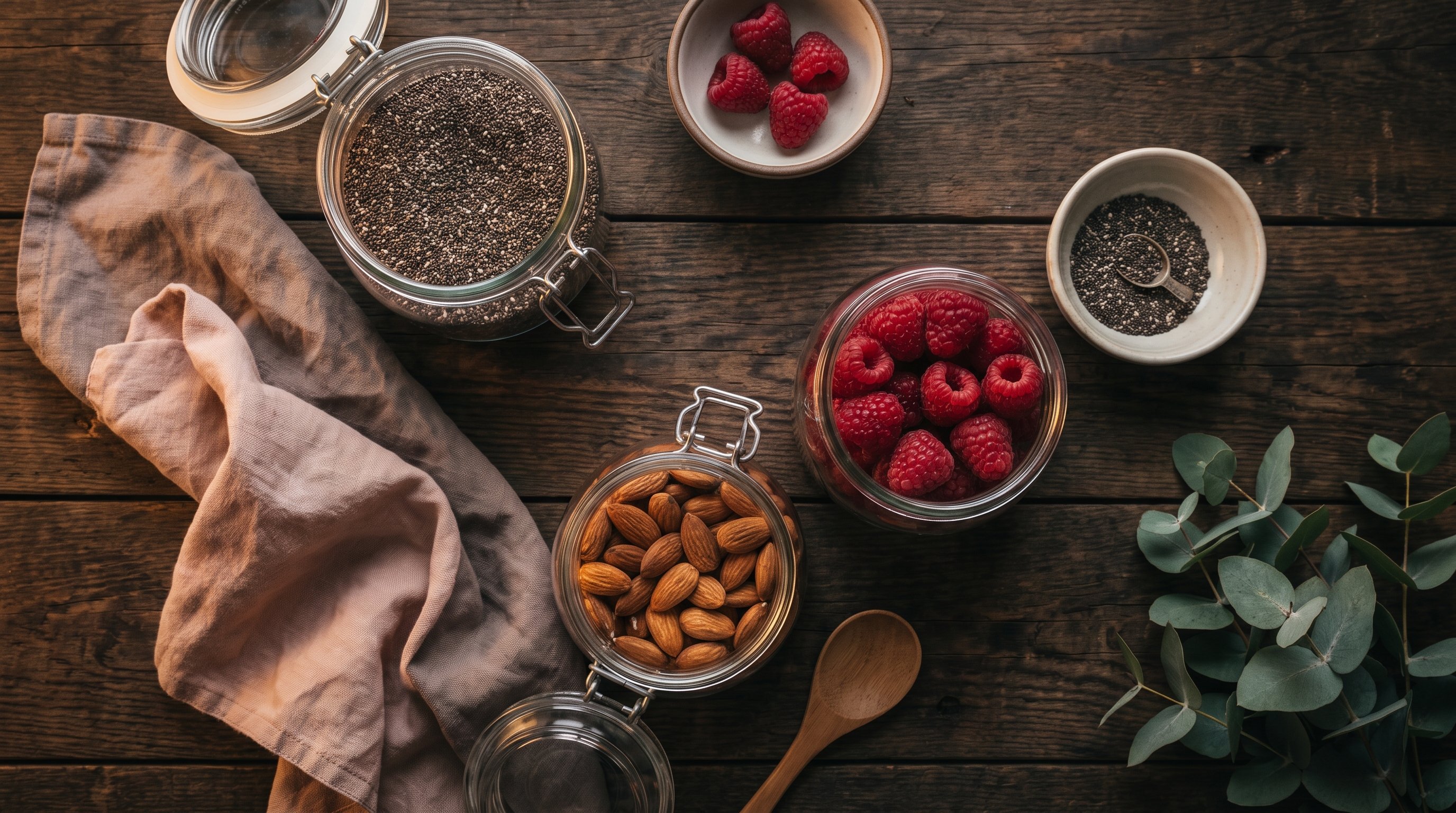 person snacking on nuts and fruit at desk