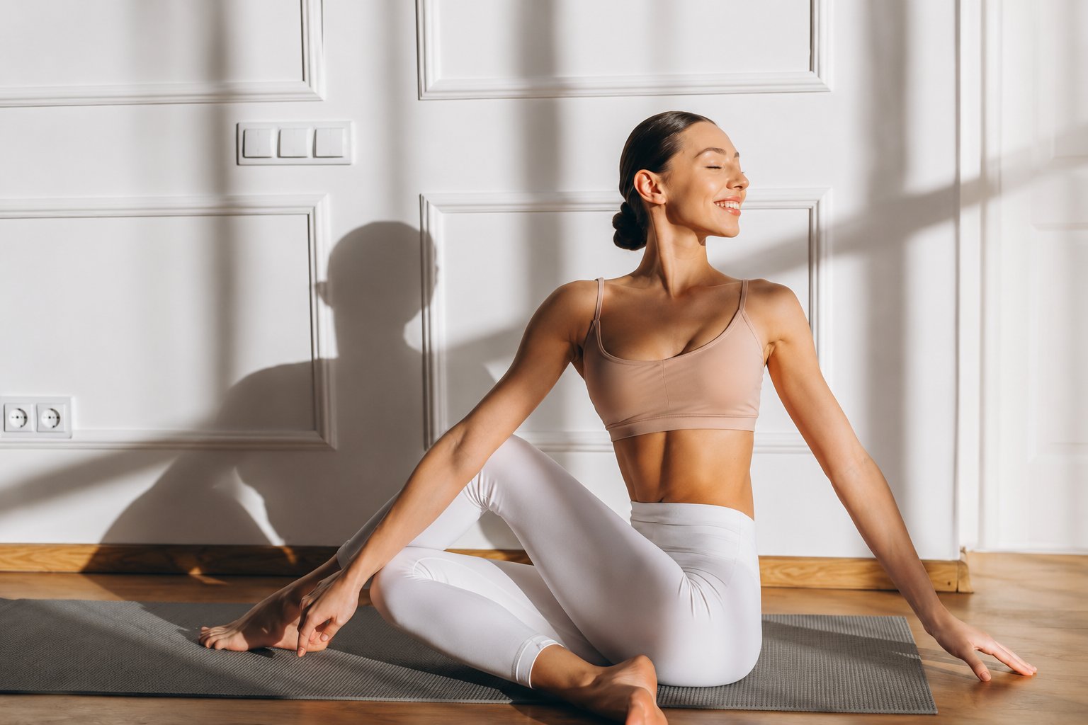 nord-pilates-woman-seated-mermaid-stretch-pose-white-studio-mat-mindfulness nord-pilates-woman-seated-mermaid-stretch-pose-white-studio-mat-mindfulness