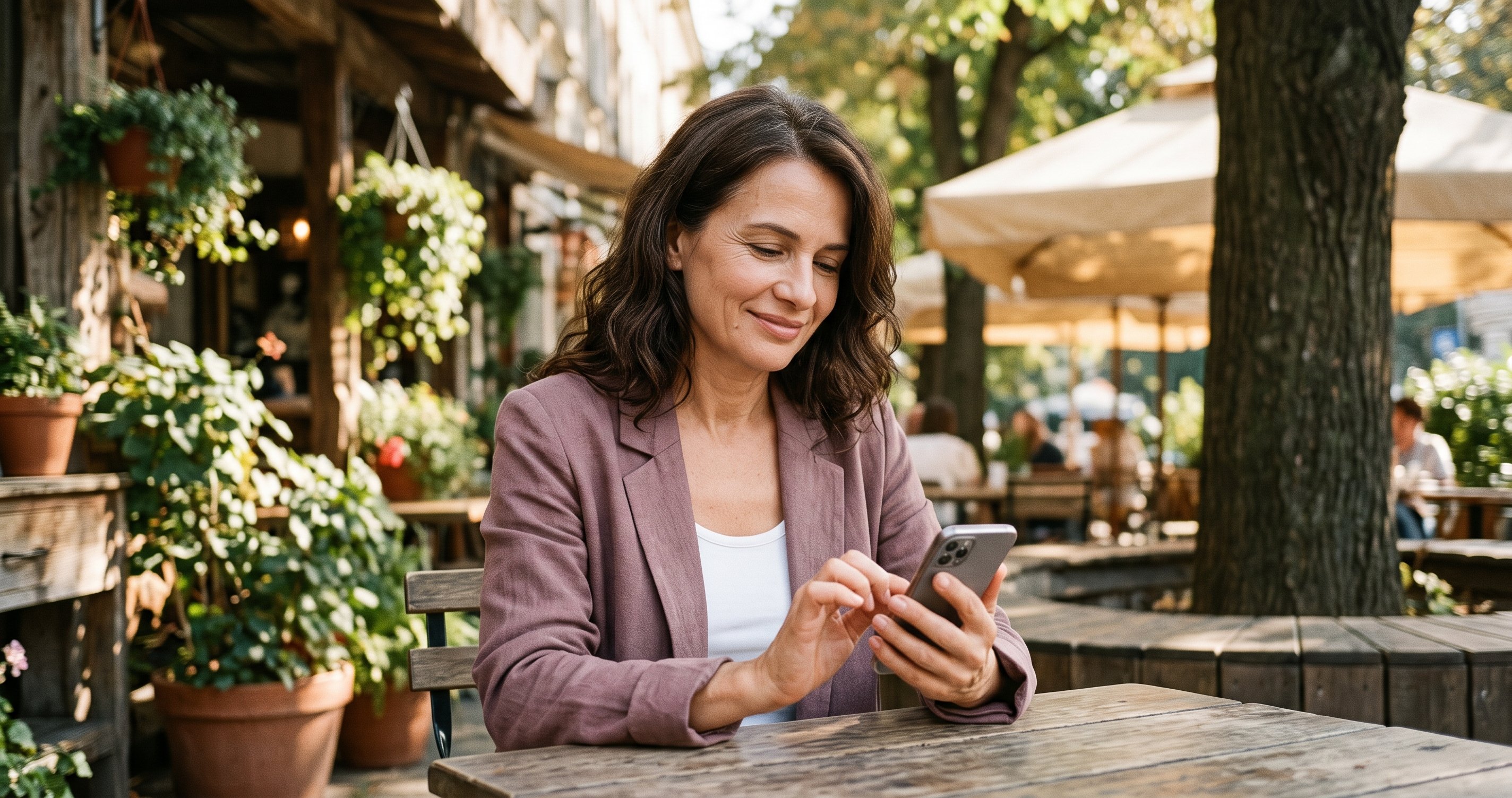 woman with phone