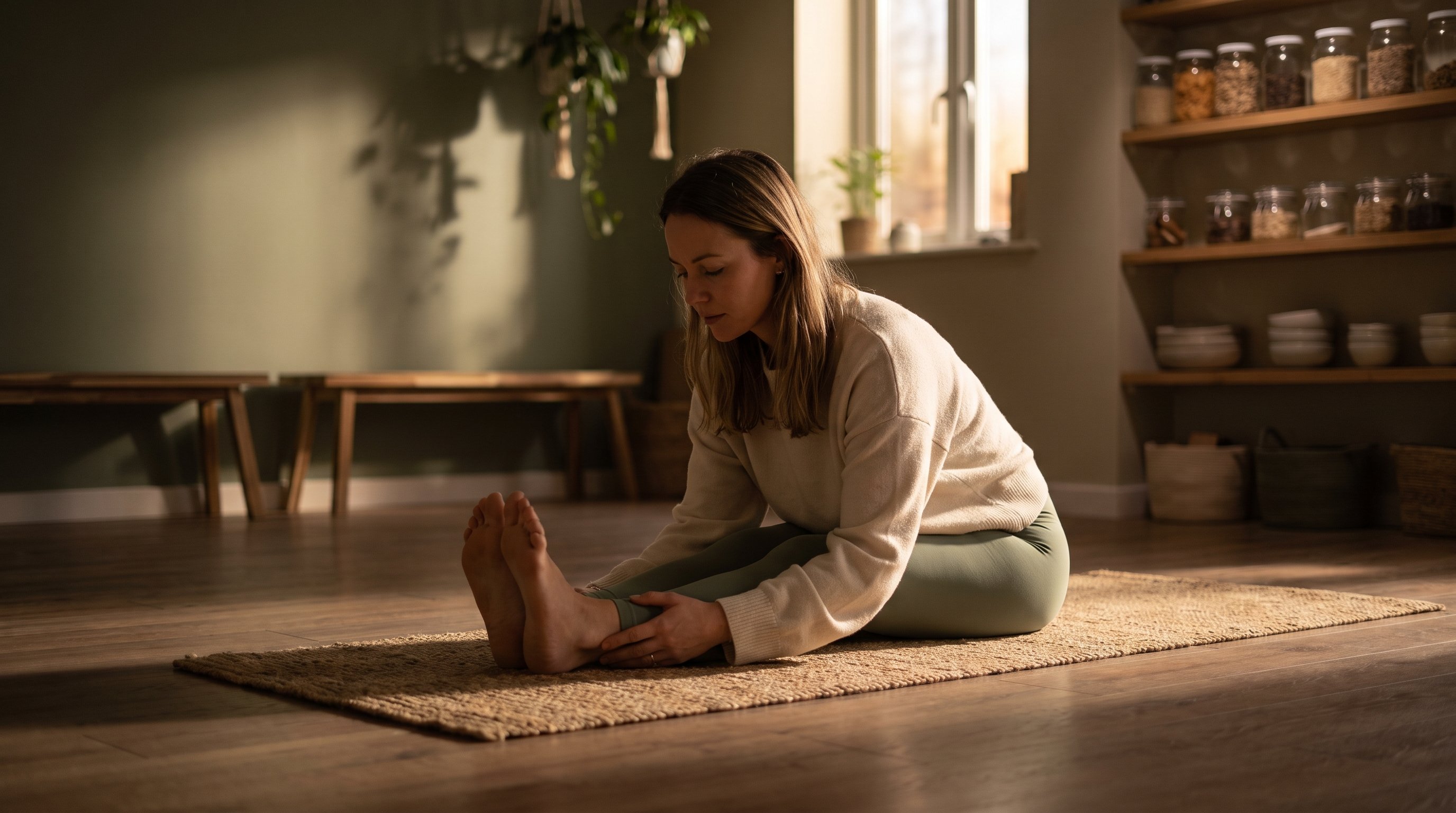 woman stretching morning light woman stretching morning light