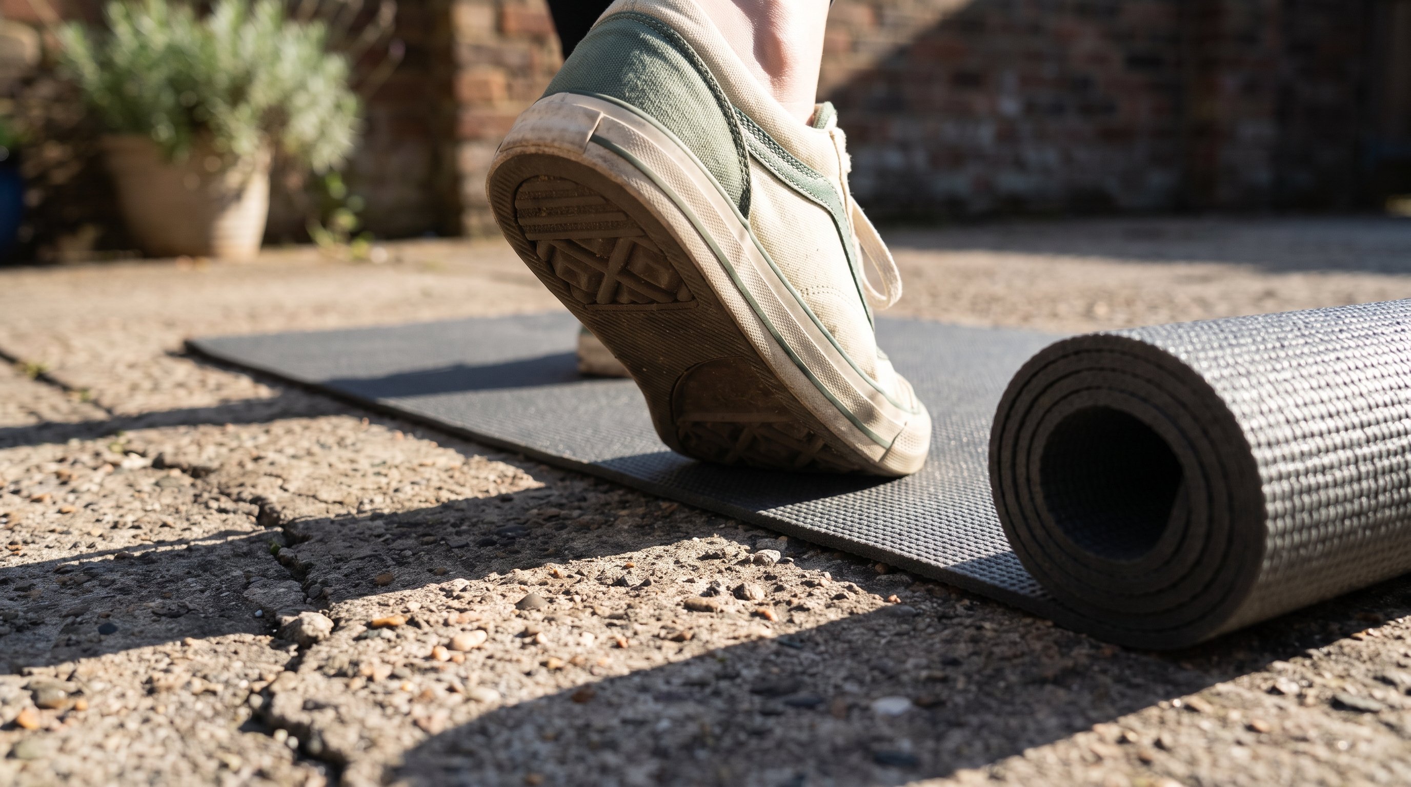person stretching legs floor