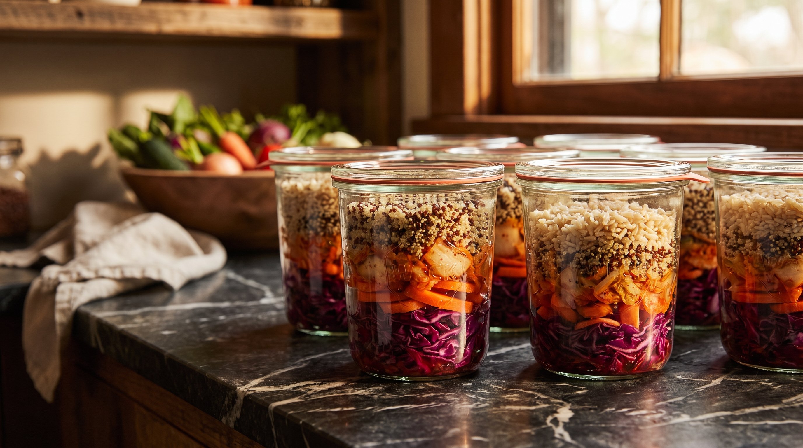 person prepping sauerkraut jar