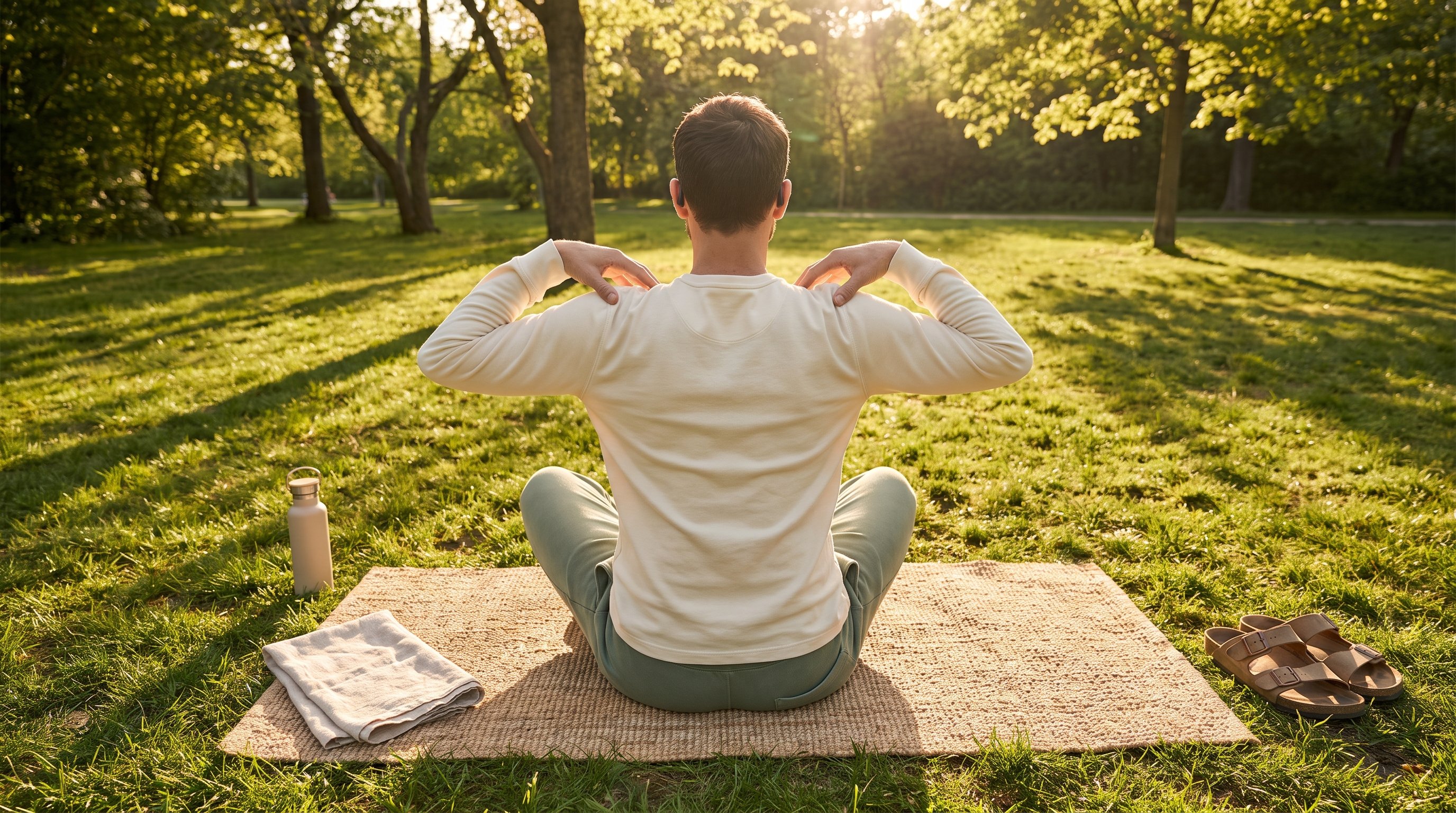 woman stretching gently at home