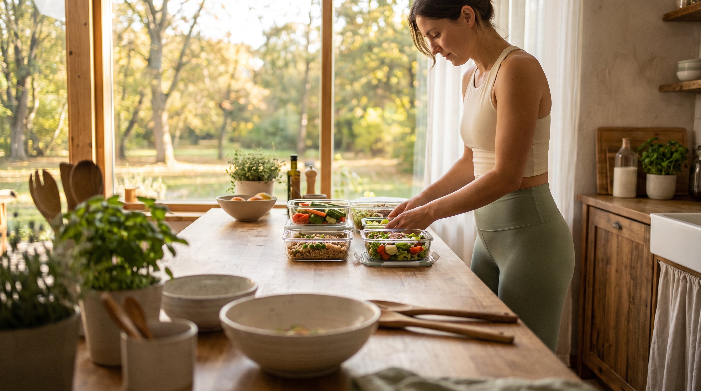 meal prep containers on counter