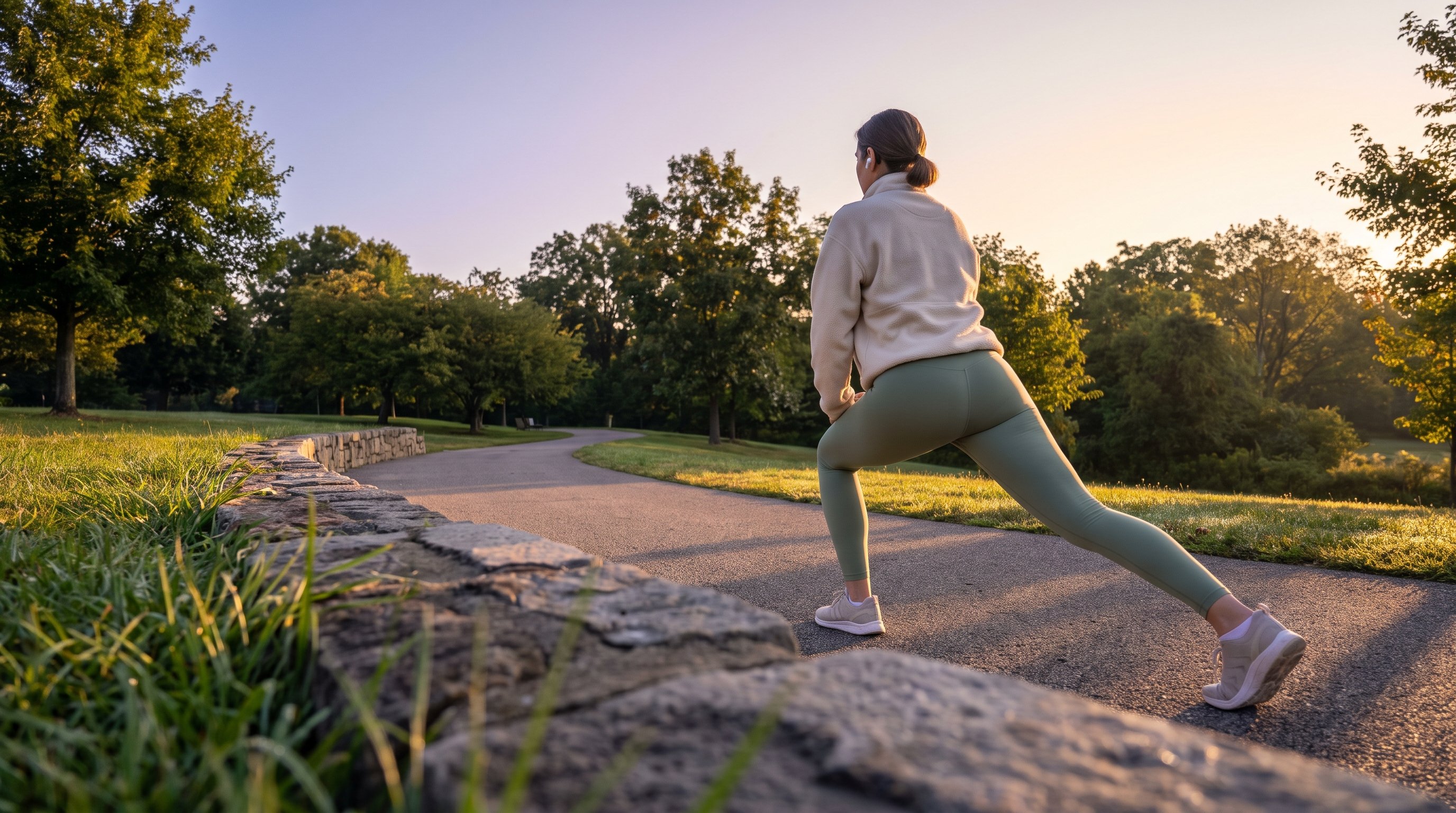 person walking outdoors morning