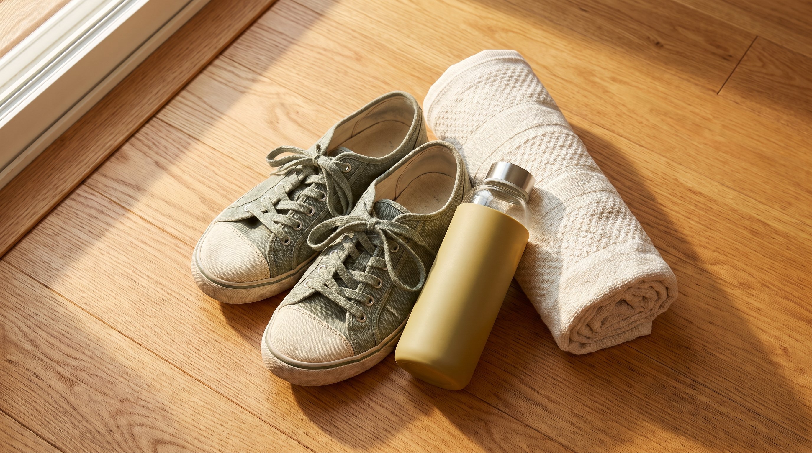 bare feet walking on wooden floor