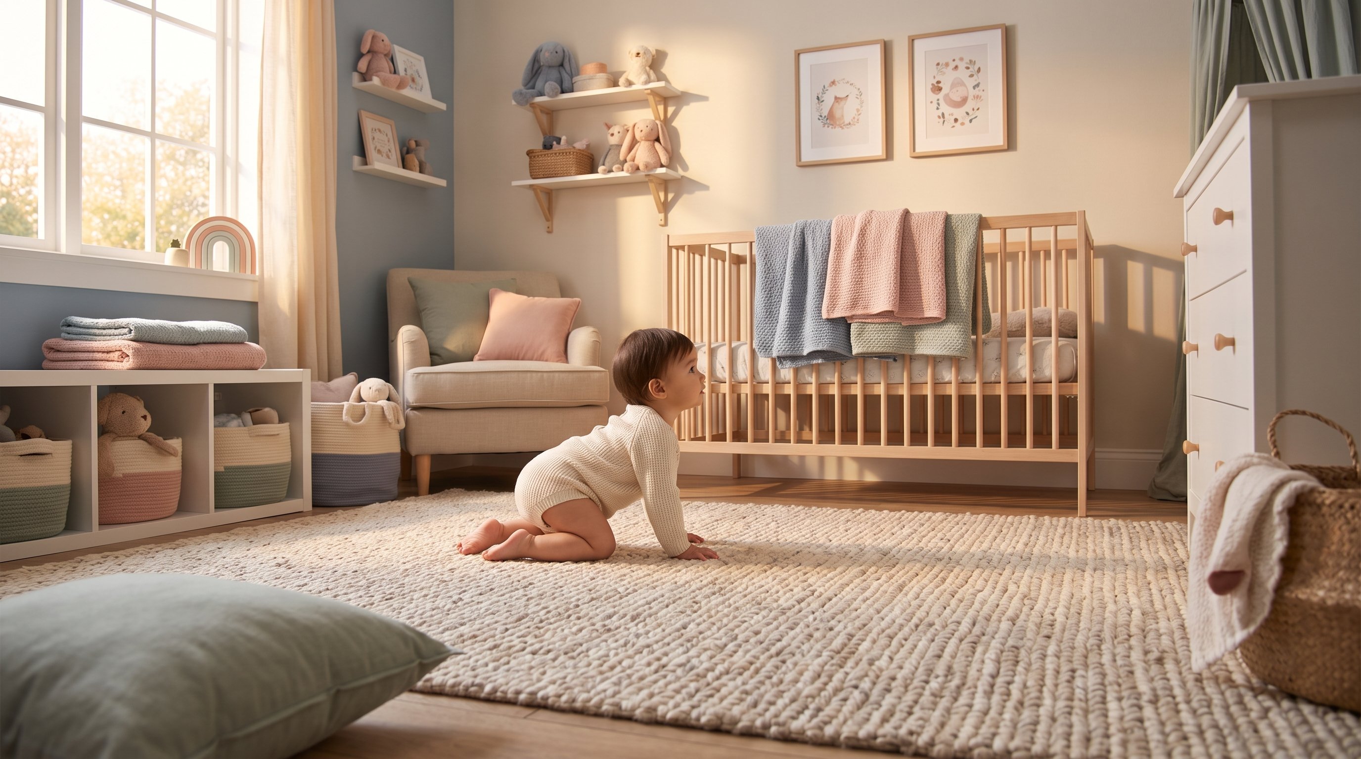 baby on hands and knees on living room rug baby on hands and knees on living room rug